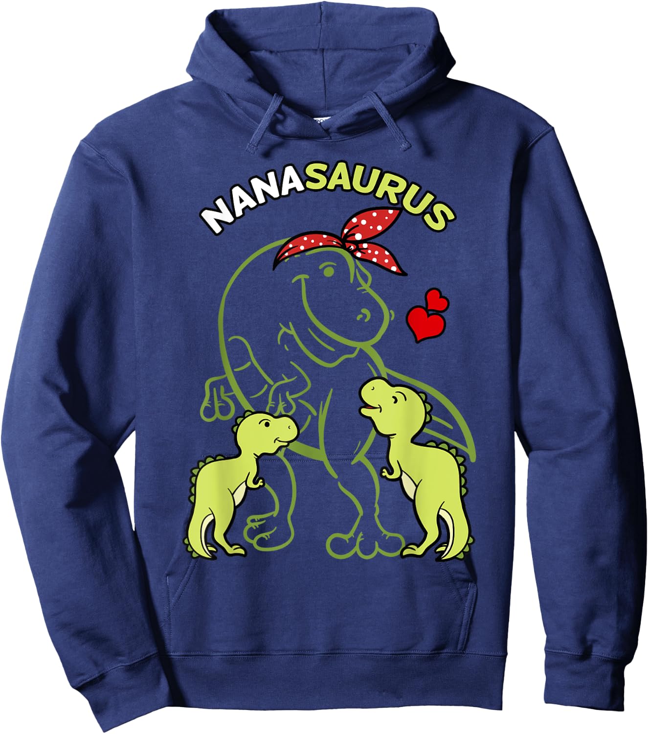 Nanasaurus Nana 2 Kids Dinosaur Mother's Day Hoodie - Hoodie | Navy