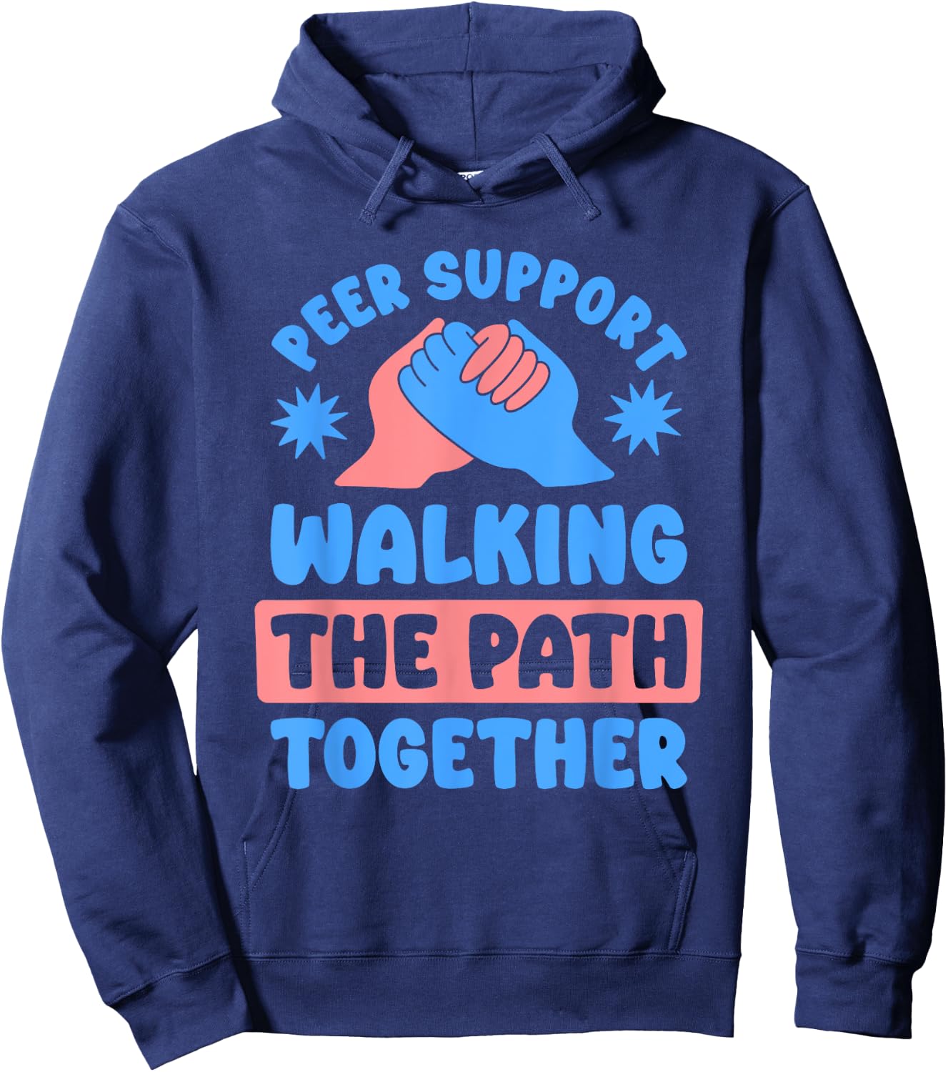 Peer Coach Walking Path Together, Peer Support Specialist Hoodie - Hoodie | Navy