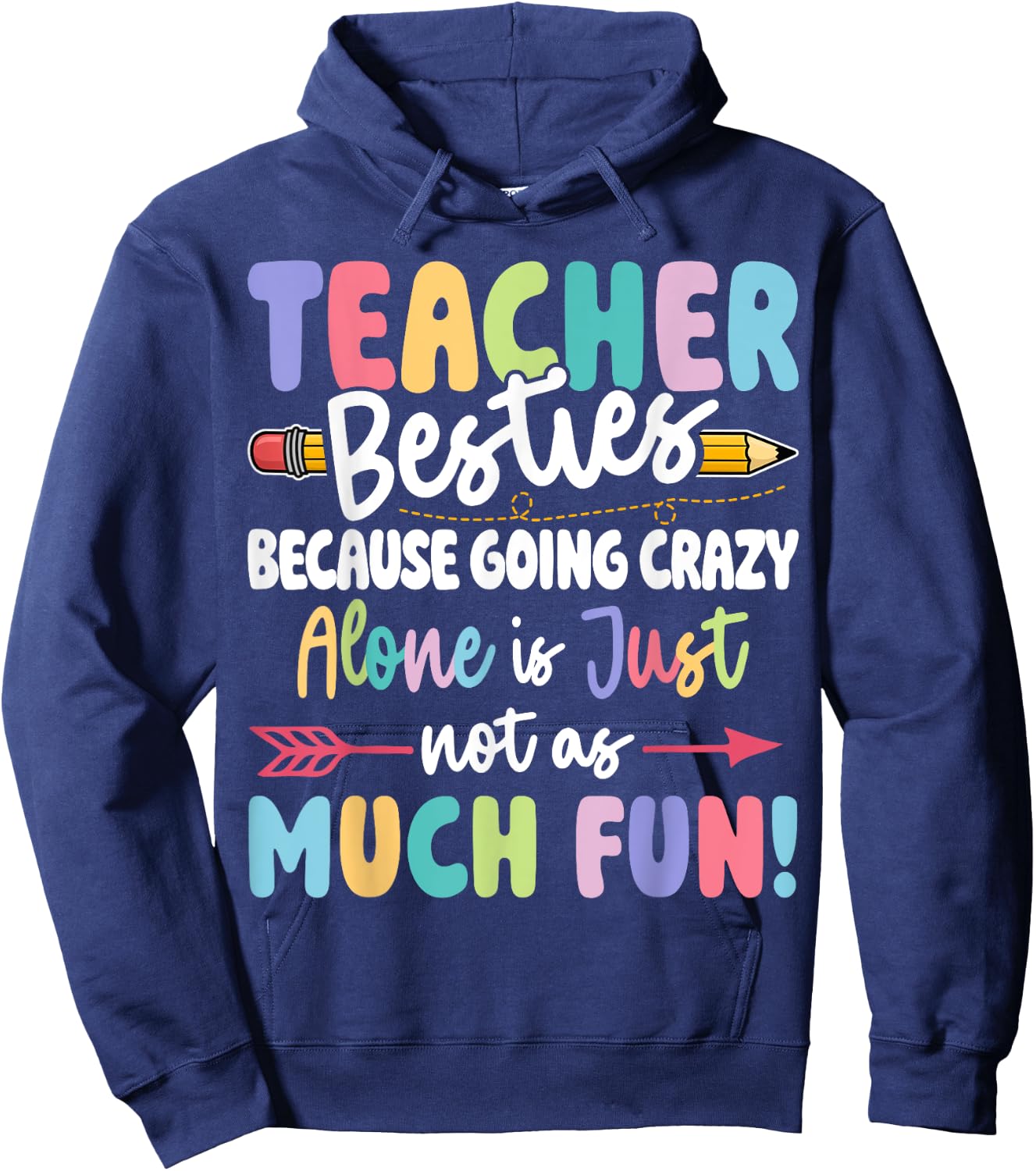 Teacher Besties Funny Matching Teacher Besties Hoodie - Hoodie | Navy
