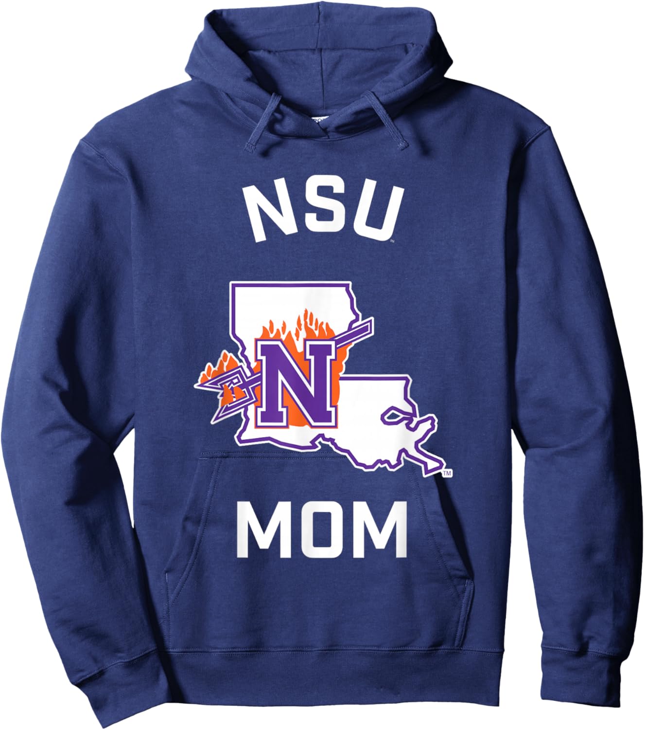 Northwestern State University NSU Demons Arched Mom Hoodie - Hoodie | Navy