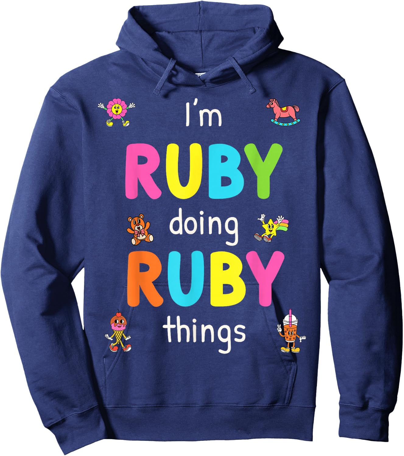 I'm Ruby Doing Ruby Things Cute Design For Kids Name Hoodie - Hoodie | Navy