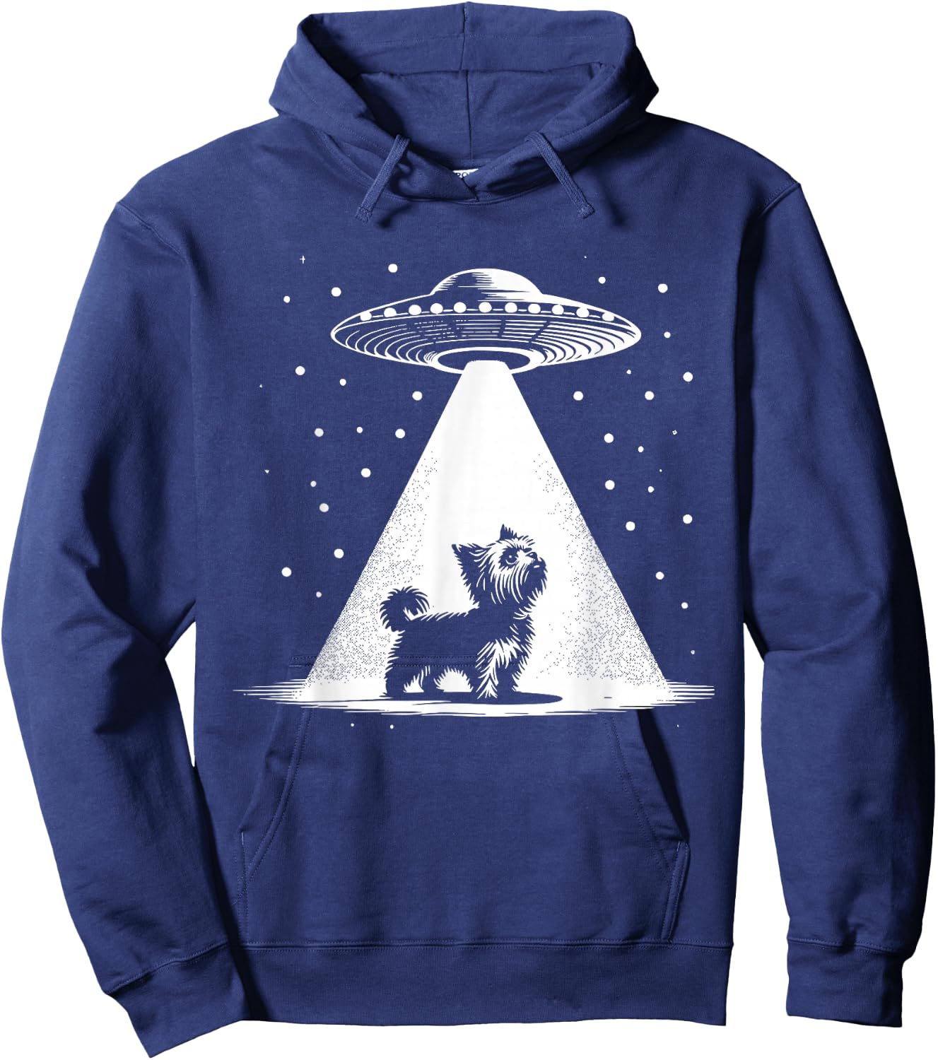 Teacup Yorkie Mom Dad Dog - Funny Alien UFO Men Women Hoodie - Hoodie | Navy