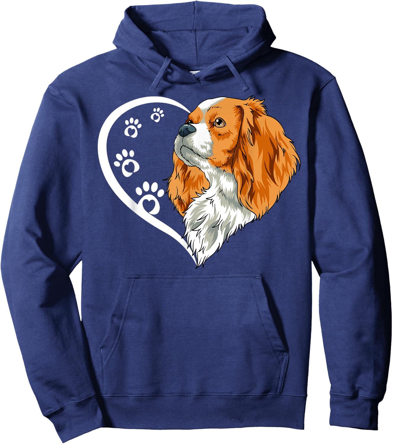 Cavalier King Charles Spaniel Shirts Girls Heart Hoodie - Hoodie | Navy