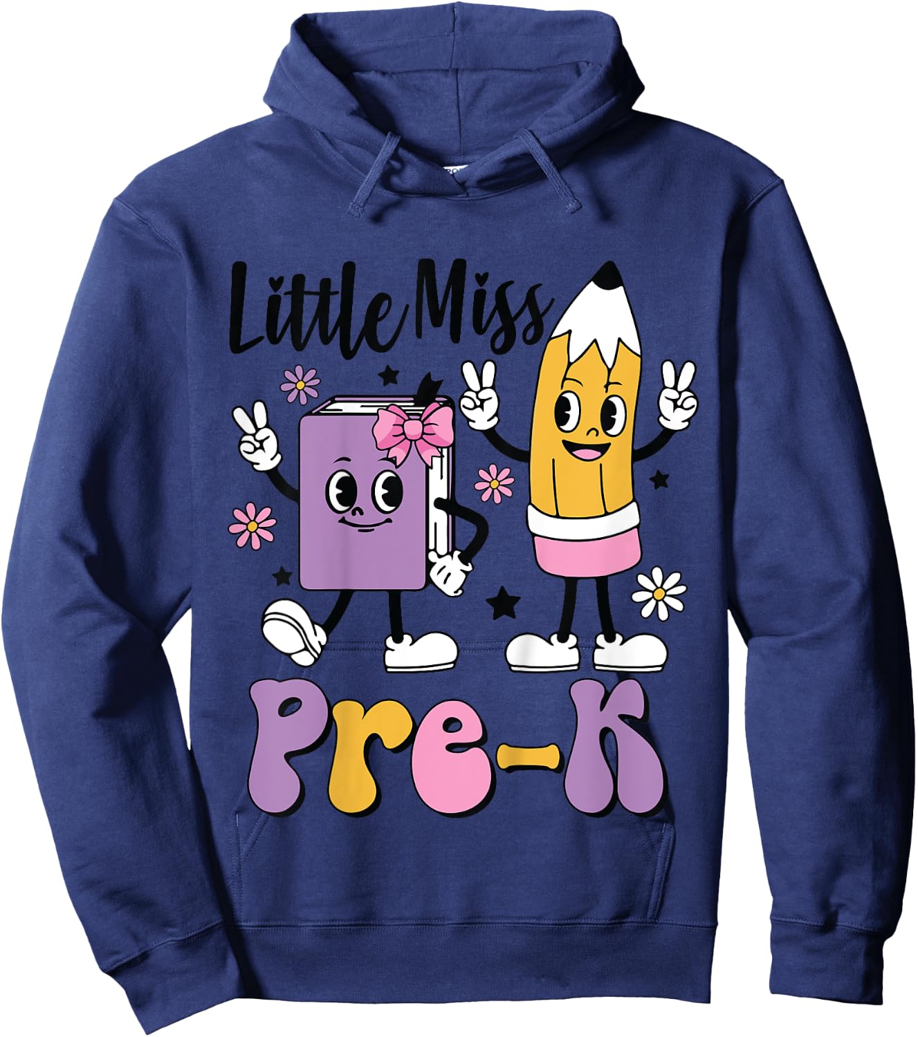 Little Miss Pre-K Kindergarten School toddler Girls Youth Hoodie - Hoodie | Navy