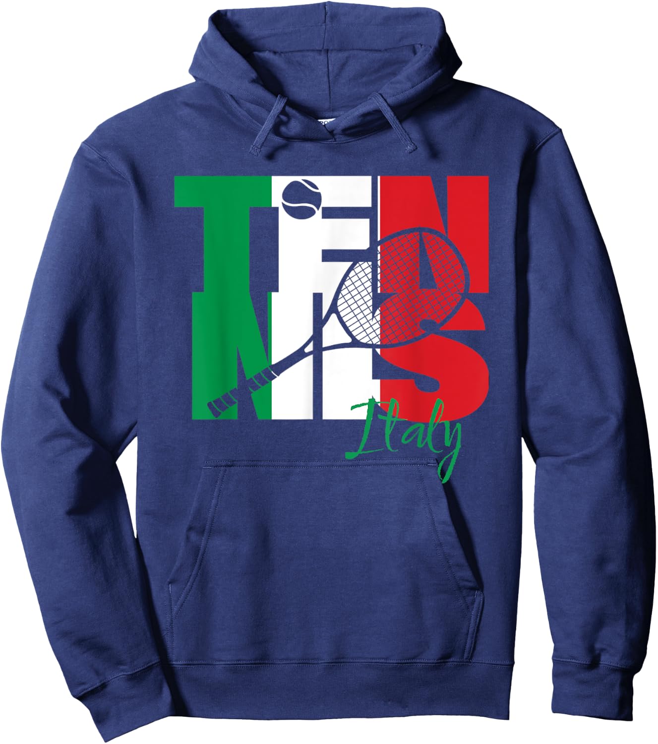 Italian Tennis Player Love Italy Republic National Flag Art Hoodie - Hoodie | Navy