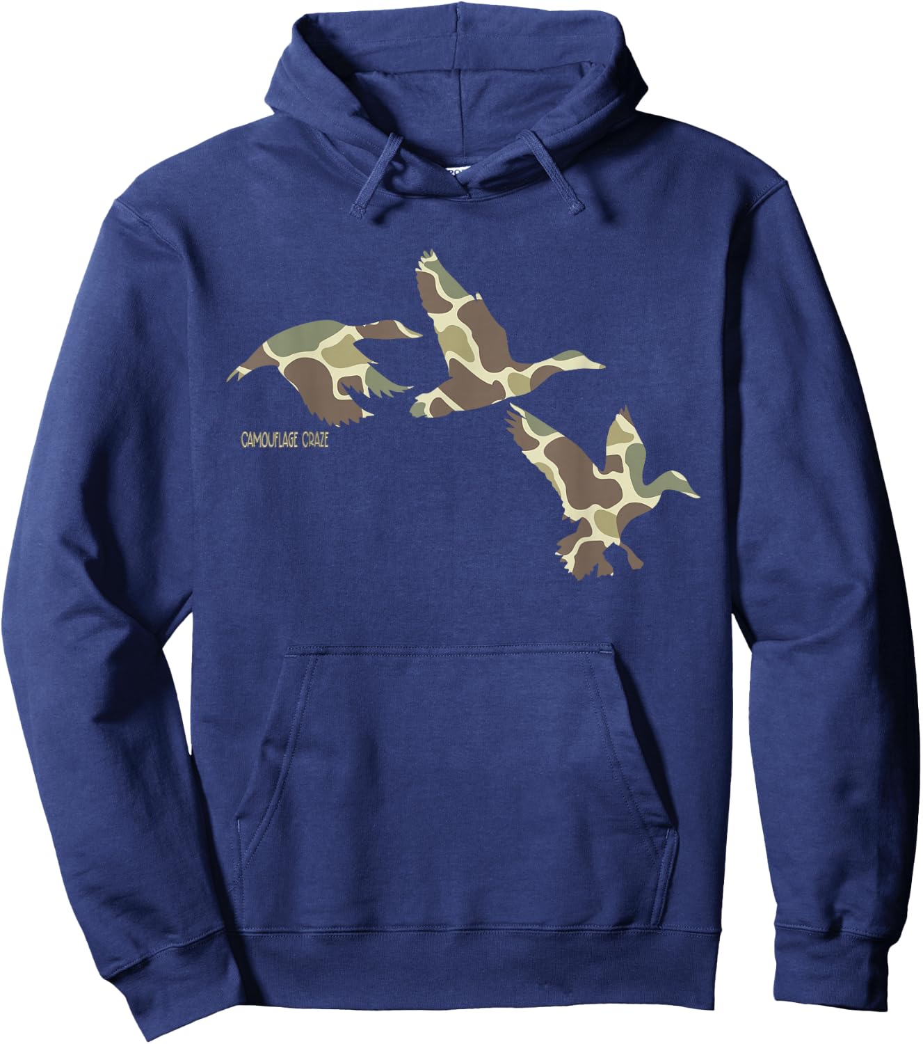 Flying Mallard Duck Camouflage Camo Duck Hunting Camo Hunter Hoodie - Hoodie | Navy