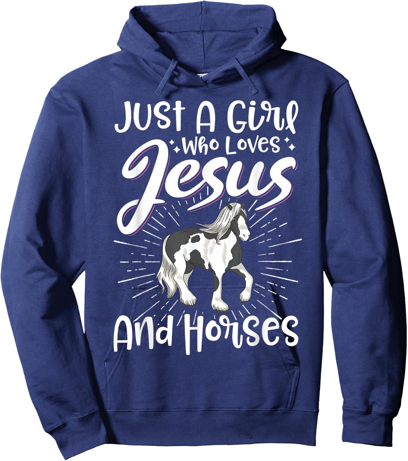 Just A Girl Who Loves Jesus And Horses Hoodie - Hoodie | Navy
