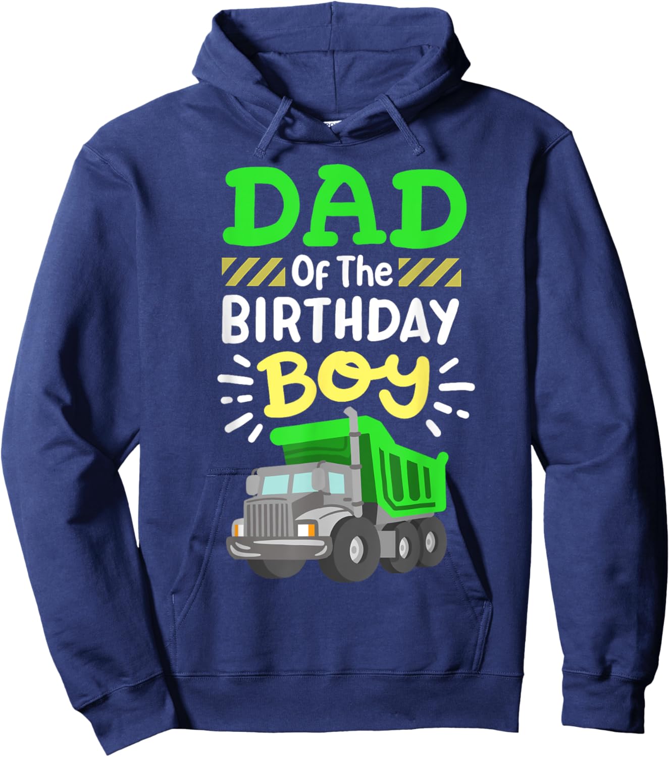 Dad Of The Birthday Boy Garbage Truck Birthday Family Hoodie - Hoodie | Navy