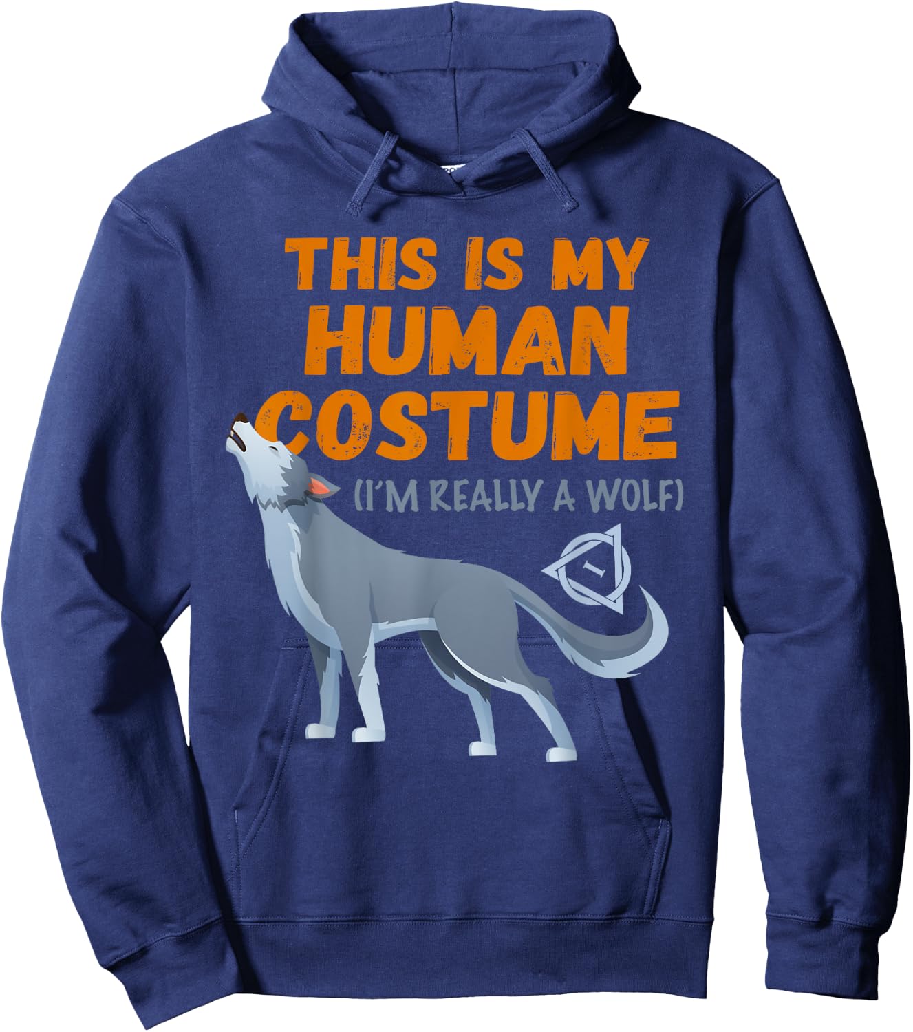 Therian wolf costume this is my human otherkin quadrobics Hoodie - Hoodie | Navy