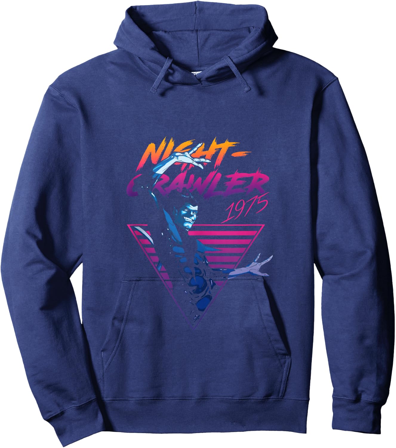 Marvel X-Men Nightcrawler 1975 Vintage Neon Logo Hoodie - Hoodie | Navy