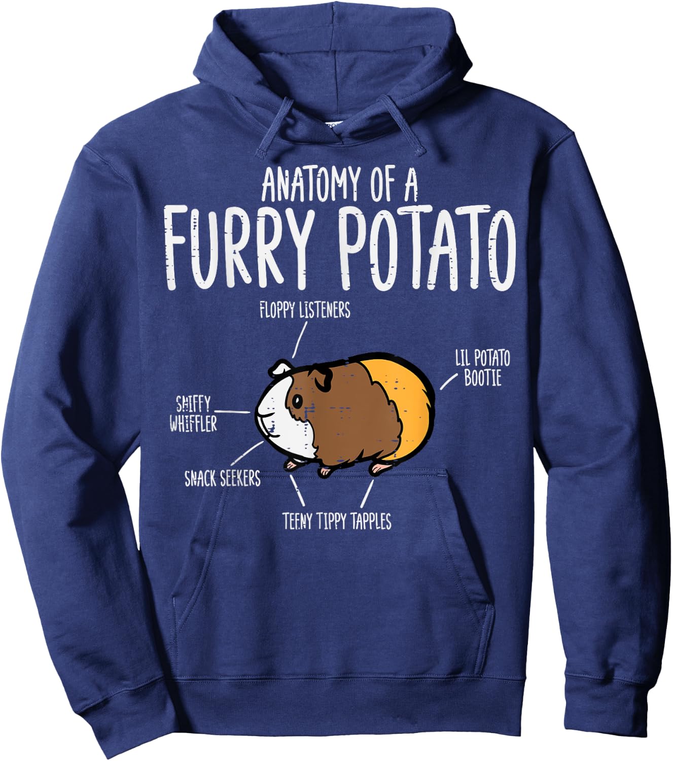Guinea Pig Anatomy Of Furry Potato Funny Cavy Men Women Kids Hoodie - Hoodie | Navy