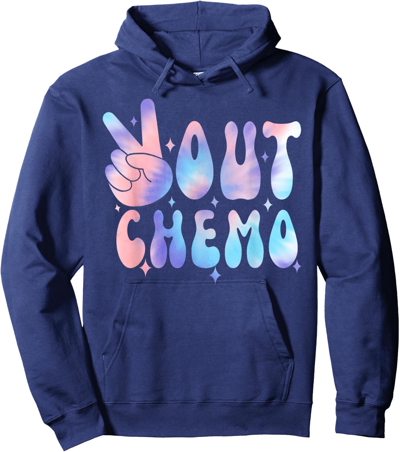 Peace-Out Chemo Last Day Of Chemo End Chemotherapy Cancer , Small, Black Hoodie - Hoodie | Navy