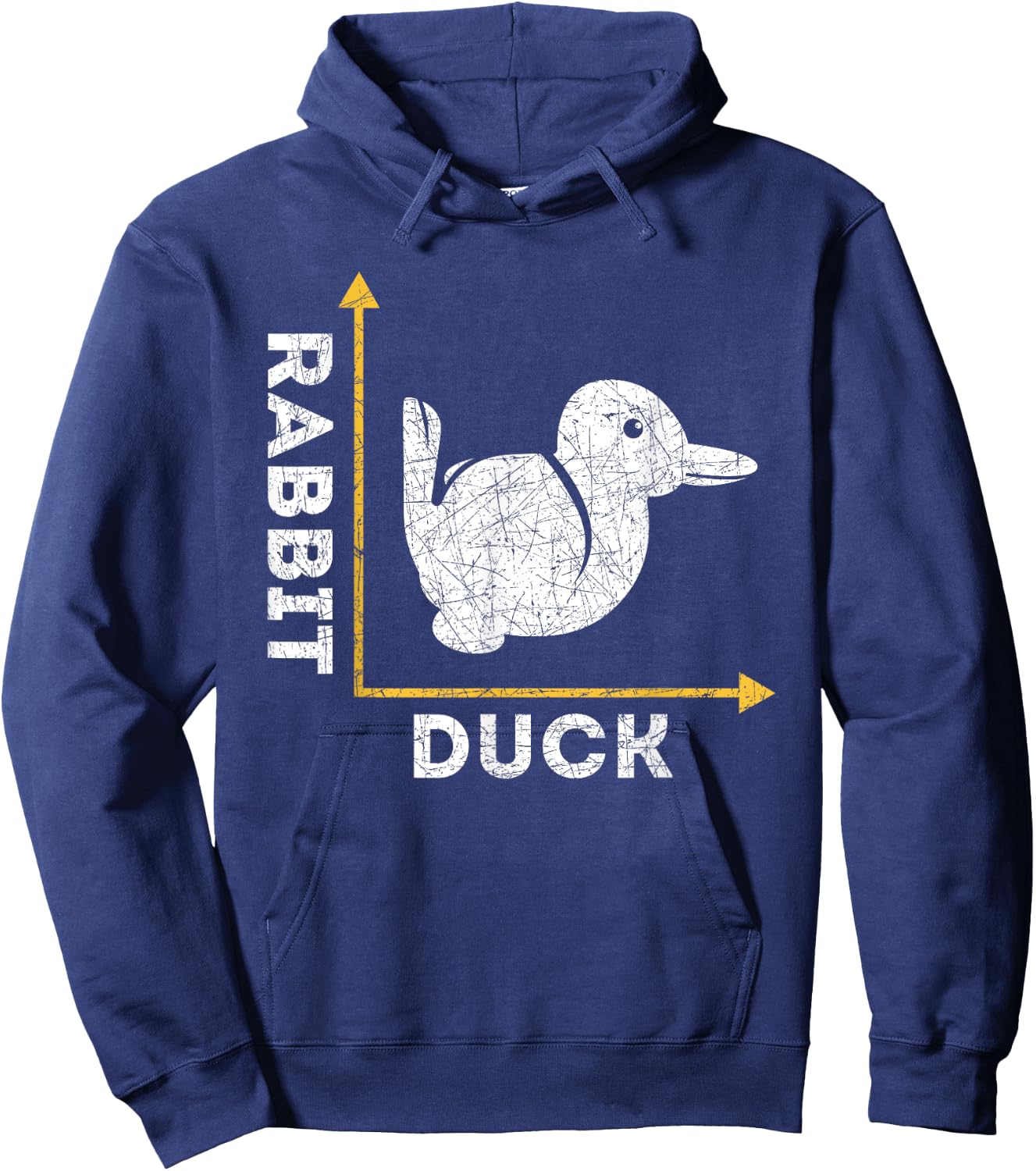 Funny Animal Lover Gift Optical Illusion Duck Or Rabbit Hoodie - Hoodie | Navy