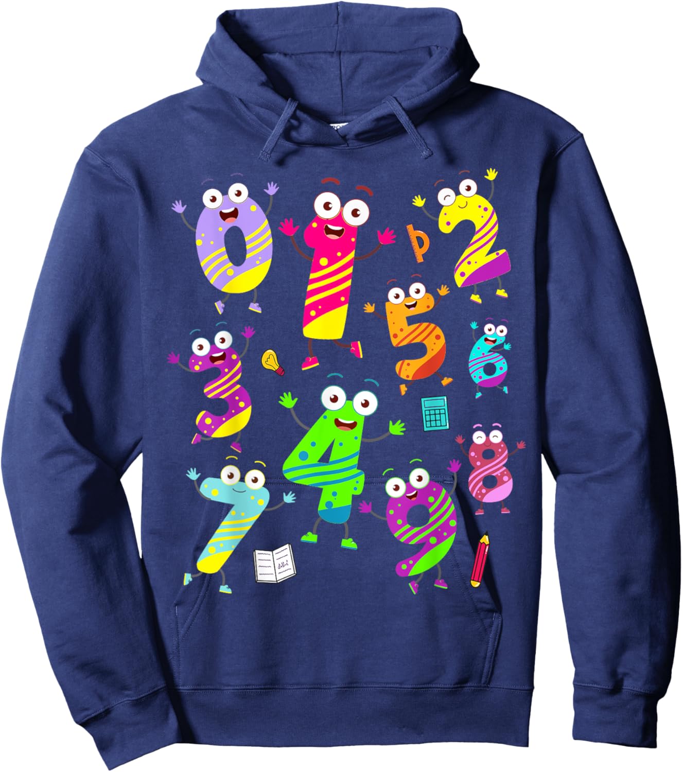 Maths Day Costume With Numbers On Idea For Kids Maths Number Hoodie - Hoodie | Navy