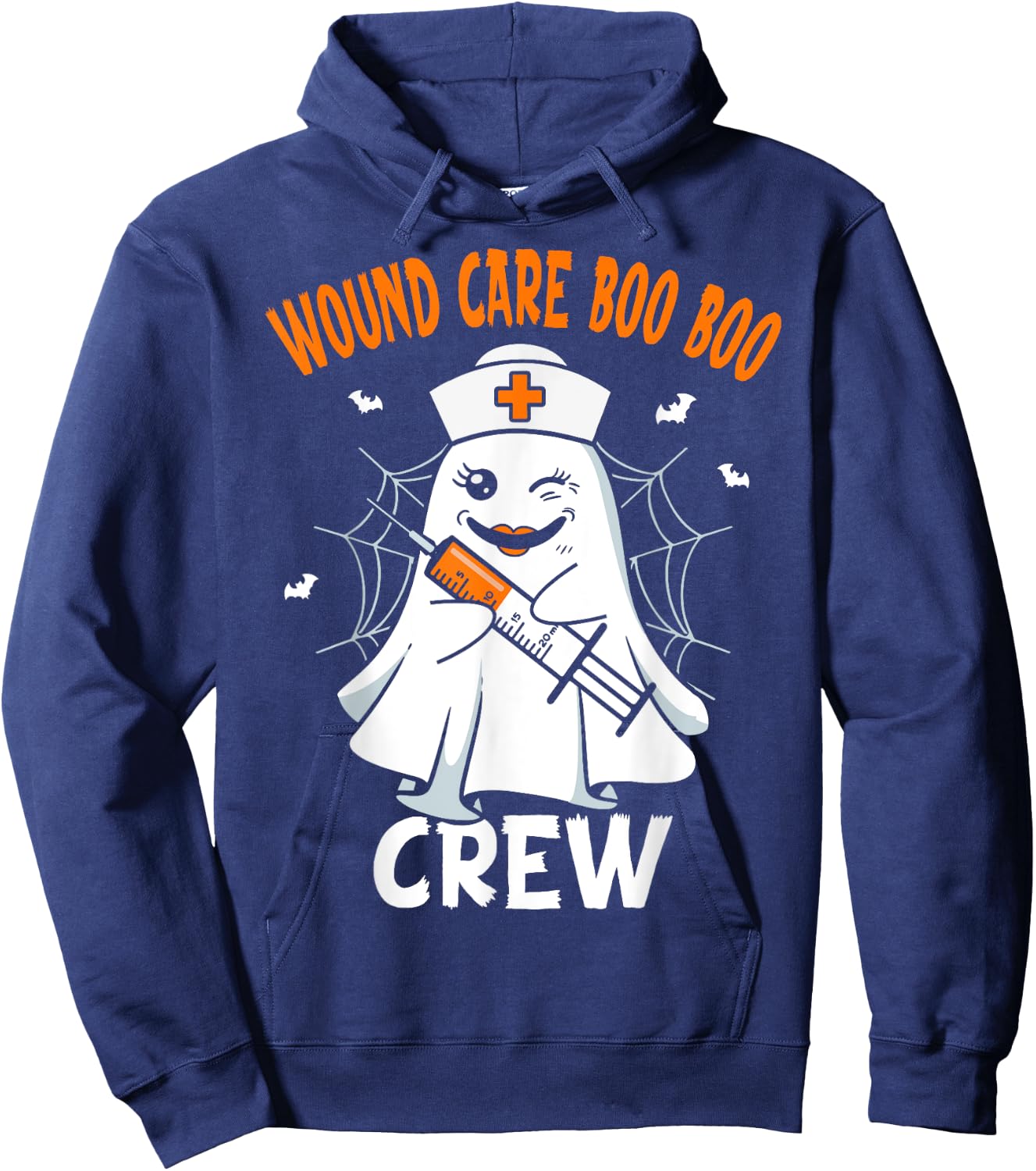 Wound Care Nurse Boo Crew Nurse Halloween Costume Hoodie - Hoodie | Navy