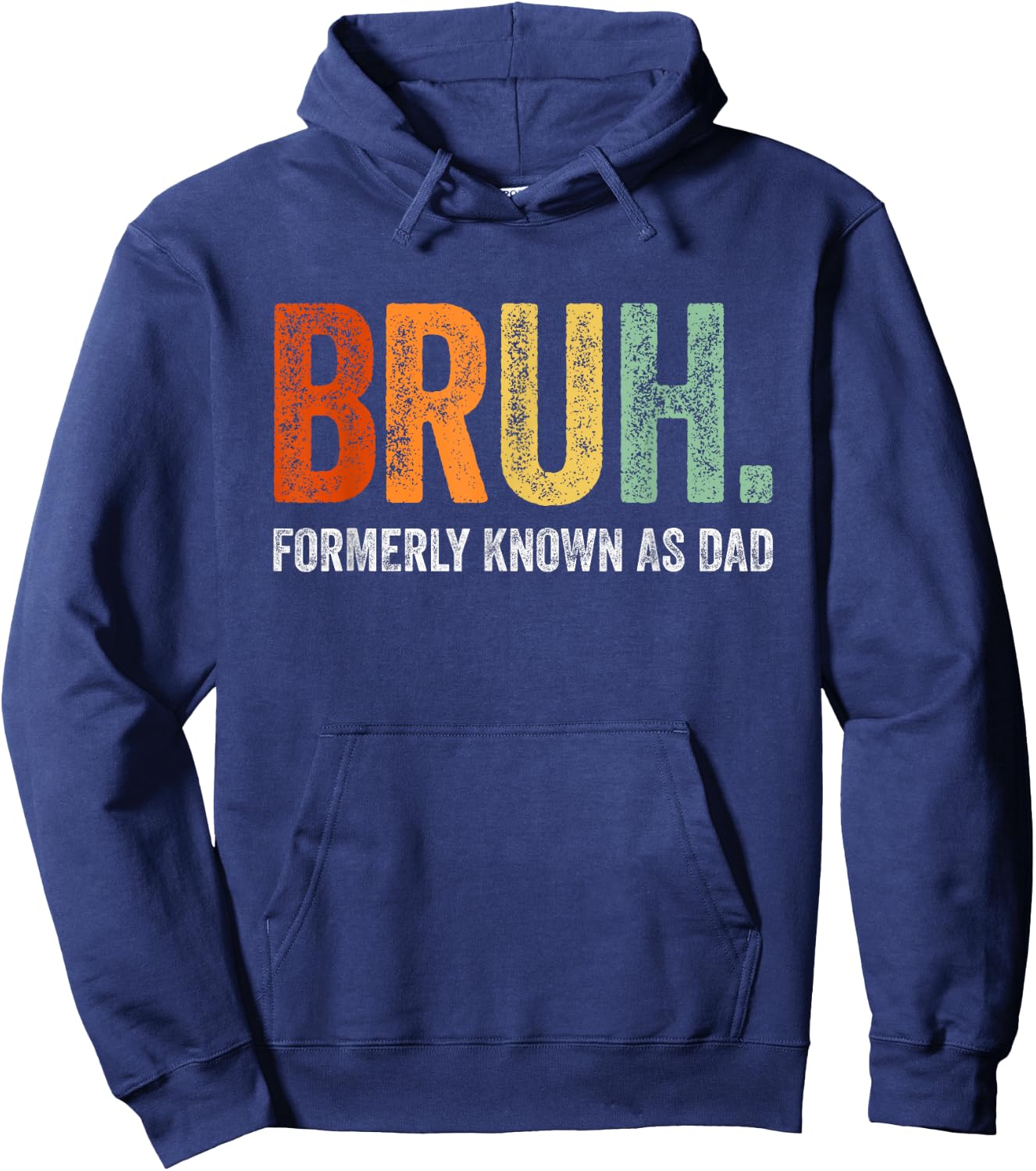 Retro Bruh Formerly Known As Dad Gifts Funny Father's Day Hoodie - Hoodie | Navy