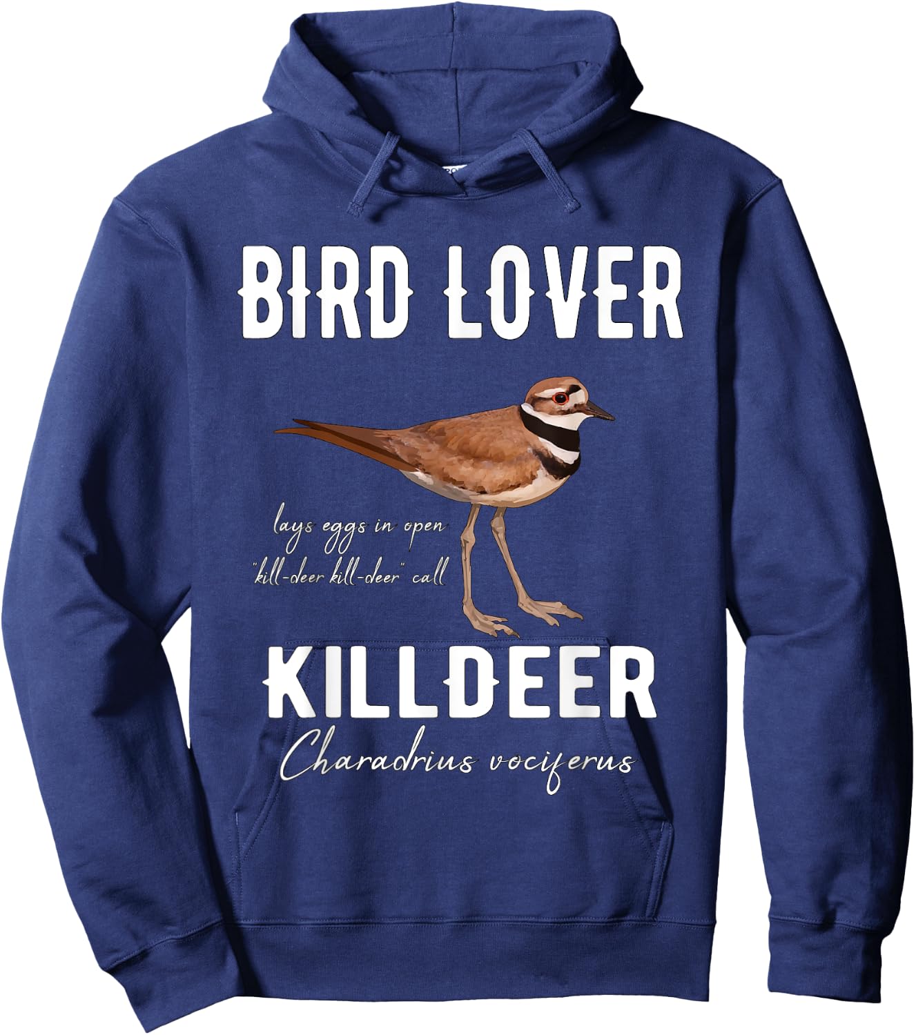 Bird Lover Killdeer with Scientific Name Birder Gift Hoodie - Hoodie | Navy