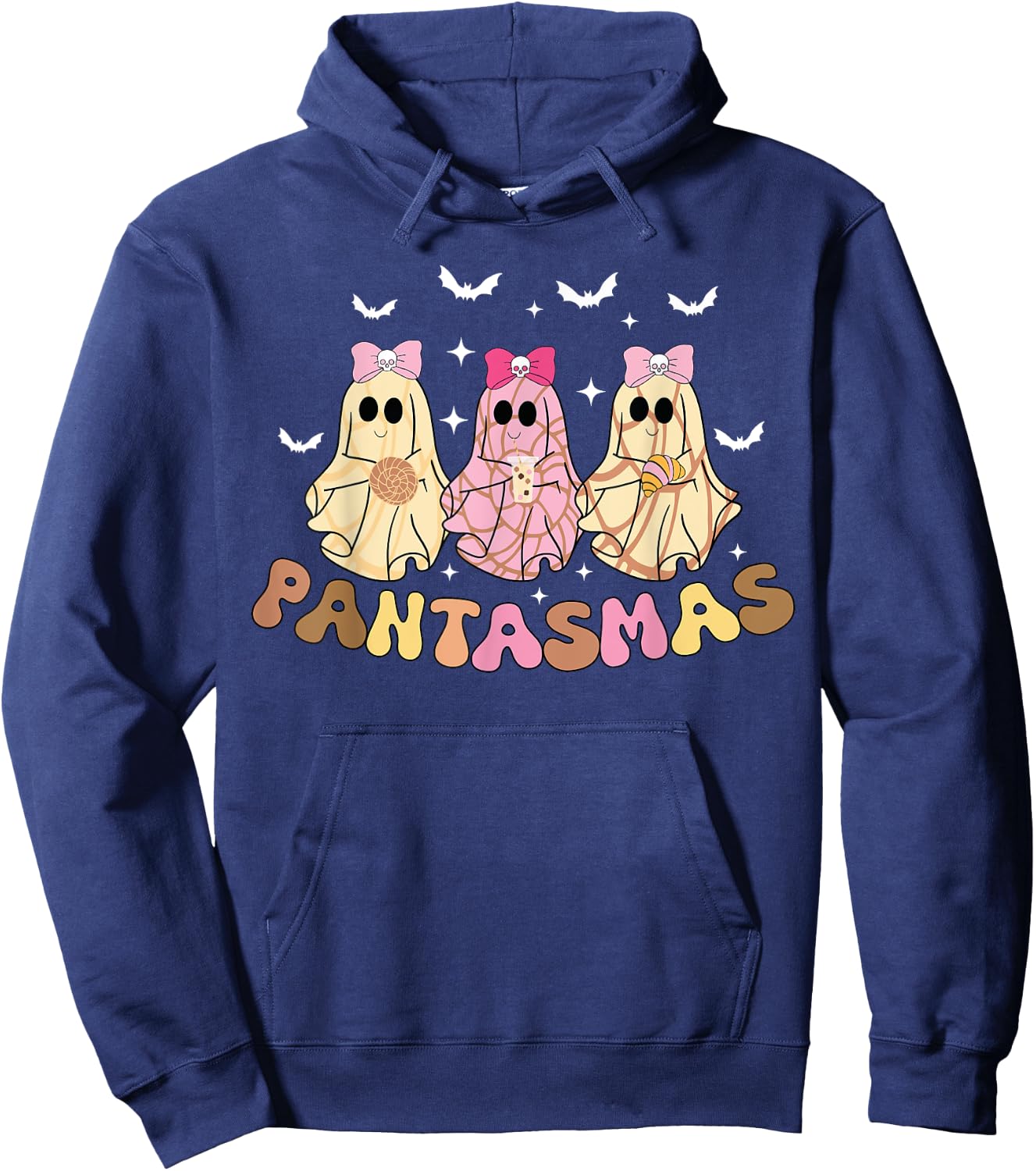 Pantasmas Funny Conchas Mexican Halloween Spooky ghosts Hoodie - Hoodie | Navy