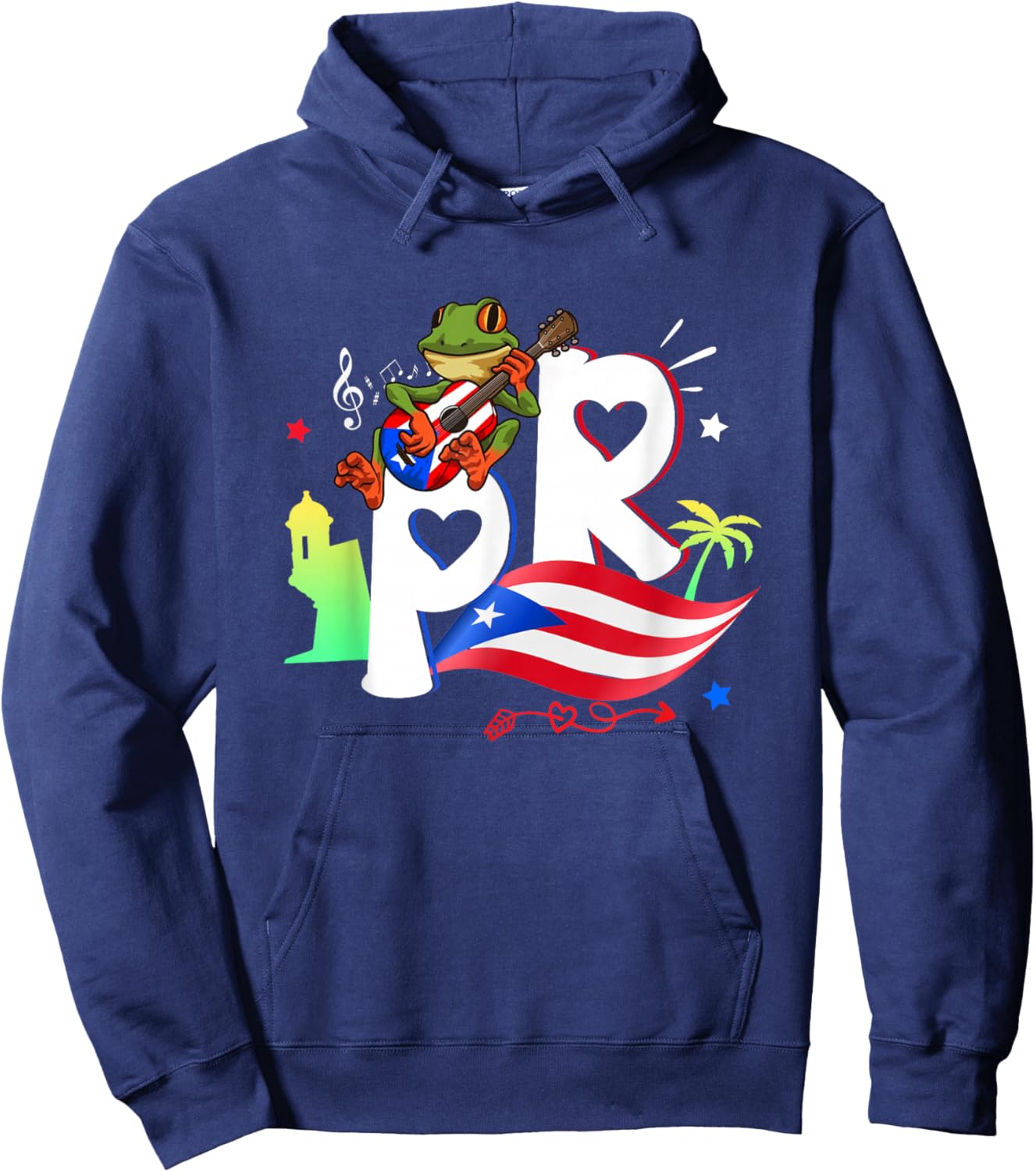 Puerto Rican Heart Perto Rico Flag Boricua Puertorro Hoodie - Hoodie | Navy