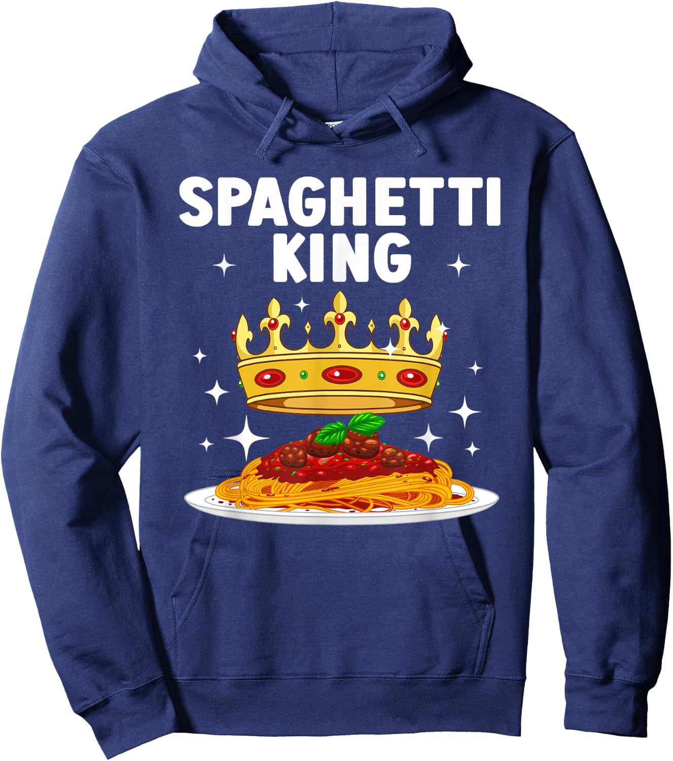 Cool Spaghetti King Art Boys Pasta Lover Spaghetti Hoodie - Hoodie | Navy