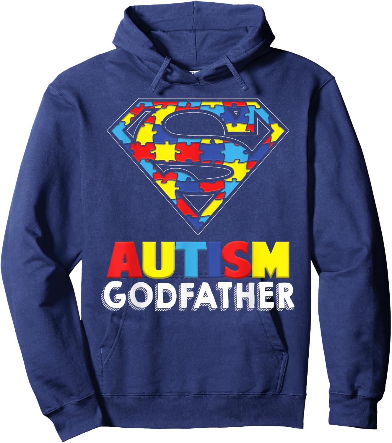 Autism Godfather Autism Awareness Gifts Autism Heart Hoodie - Hoodie | Navy
