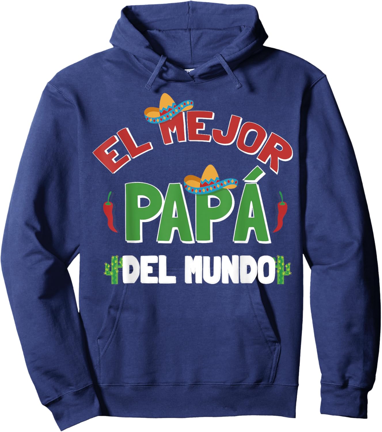 Mexican Dad Shirt Spanish Fathers Day Mejor Papa Mex Hoodie - Hoodie | Navy