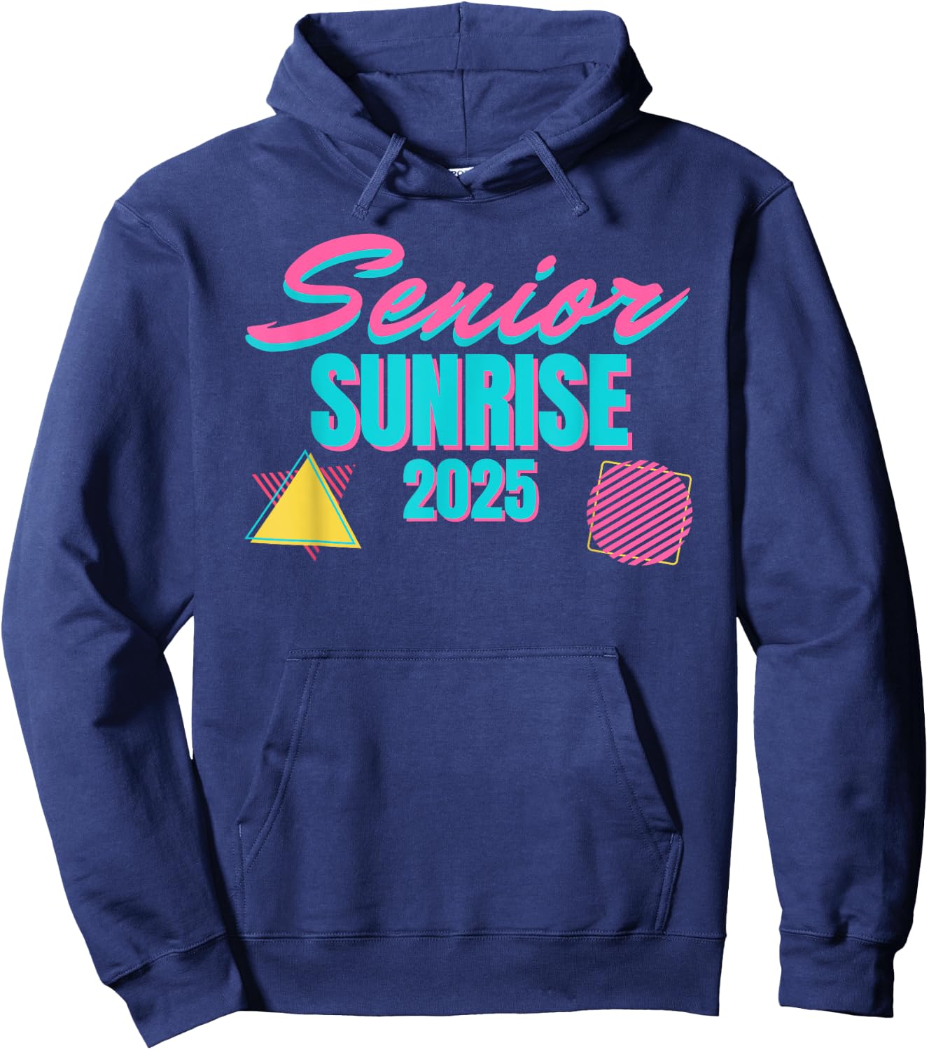 Retro Senior Sunrise 2025 High School 12th Twelfth Grade Hoodie - Hoodie | Navy