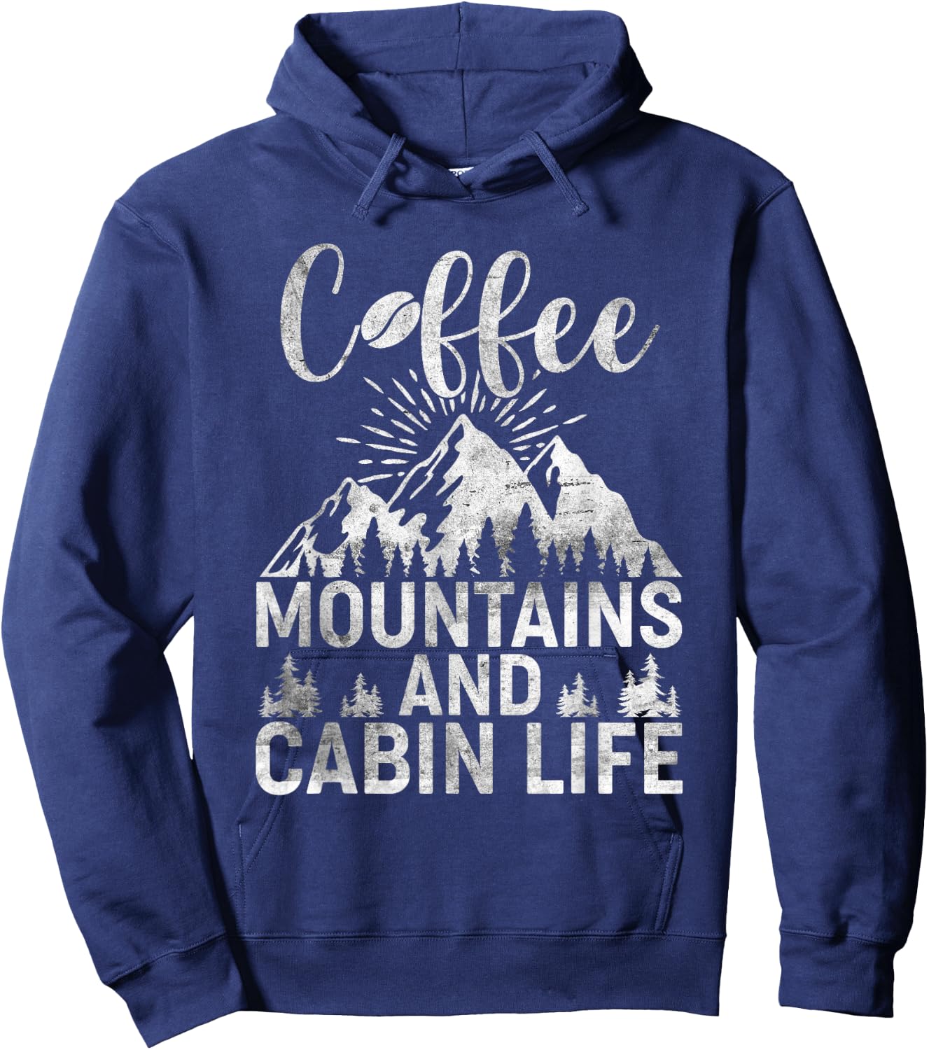 Coffee Mountains Cabin Life Outdoor Camping Hoodie - Hoodie | Navy