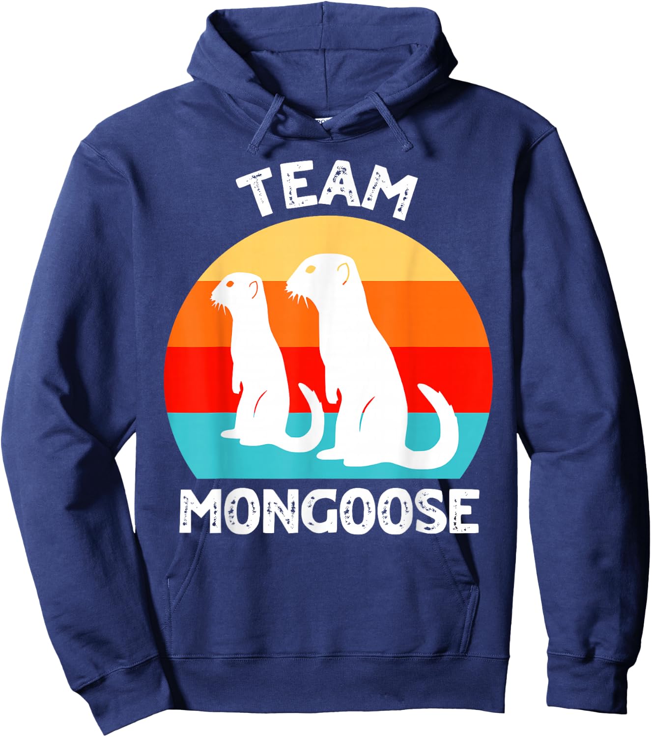 Funny Mongooses , Small, Black Hoodie - Hoodie | Navy
