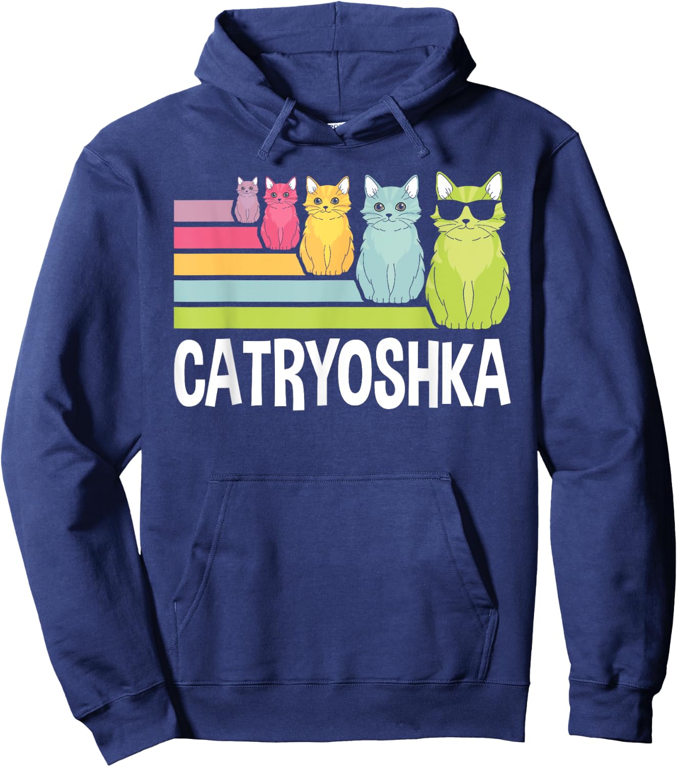 Catryoshka Cute Cats Matryoshka Russian Nesting Doll Hoodie - Hoodie | Navy