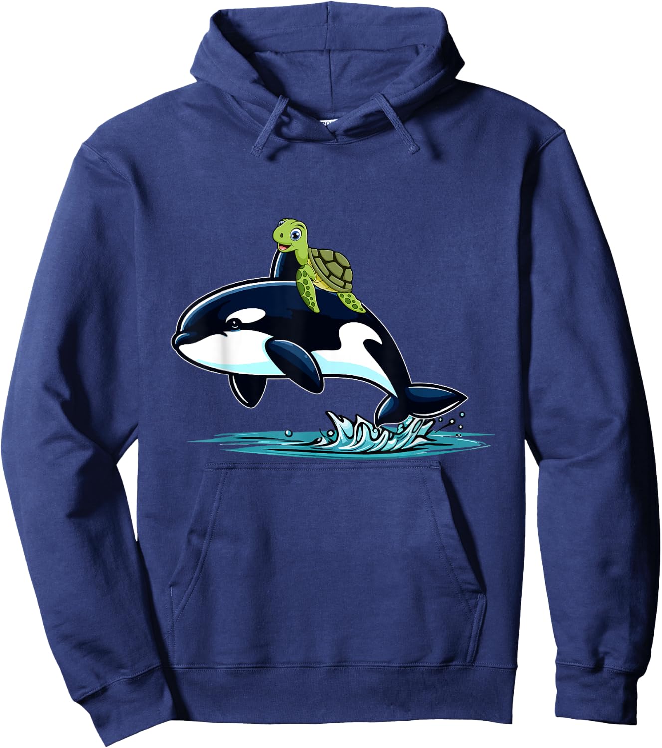 Turtle Riding Orca Costume Sea Animal Lover Kids Toddler Hoodie - Hoodie | Navy