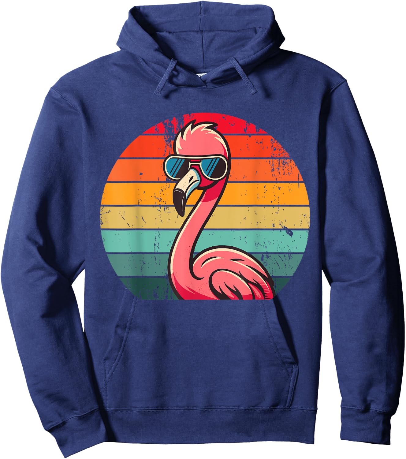 Pink Flamingo in Sunglasses Men Women Kids Funny Flamingo Hoodie - Hoodie | Navy