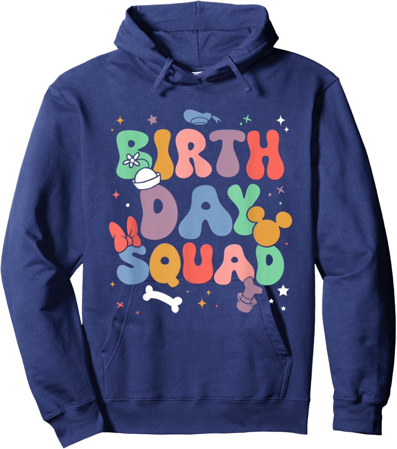 Disney Mickey and Friends Birthday Squad Vintage Logo Hoodie - Hoodie | Navy