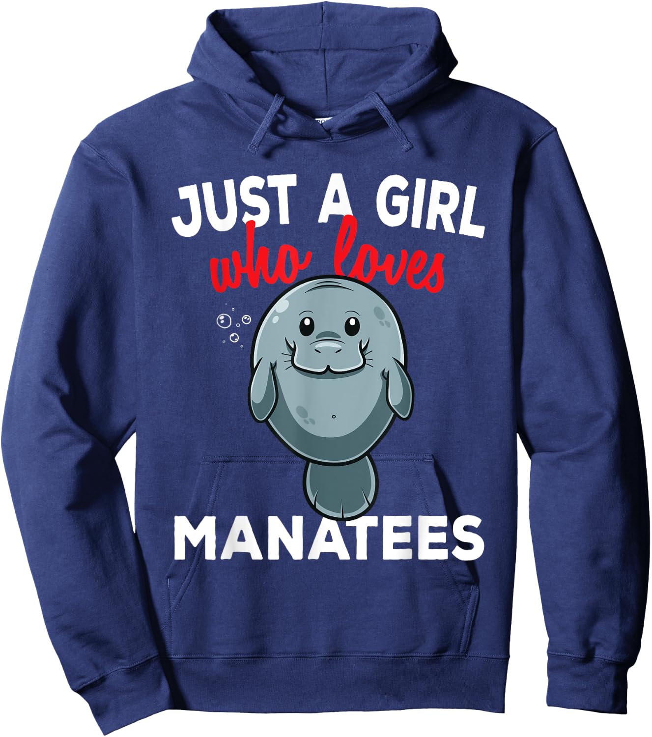 Just A Girl Who Loves Manatees Chubby Mermaid Lover Hoodie - Hoodie | Navy