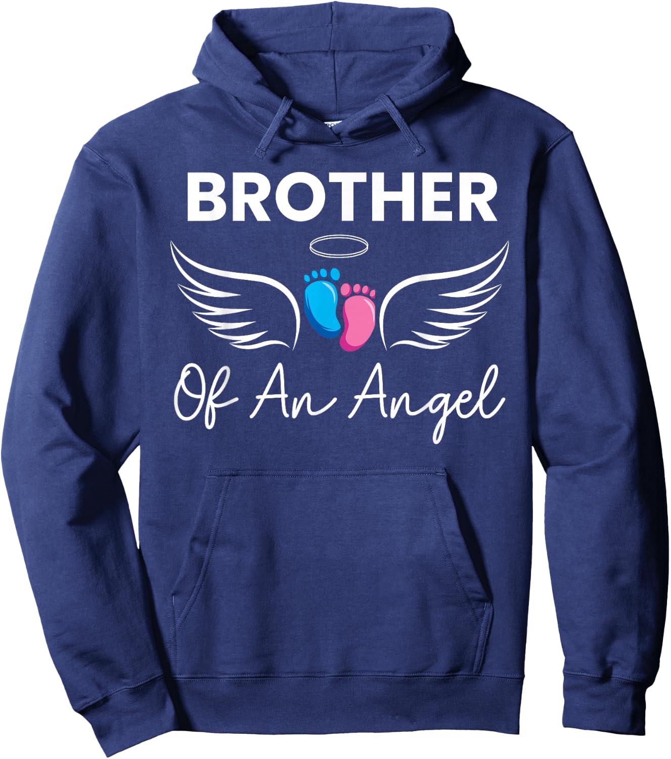 Brother of an Angel Pregnancy Infant Loss Baby Stillbirth Hoodie - Hoodie | Navy
