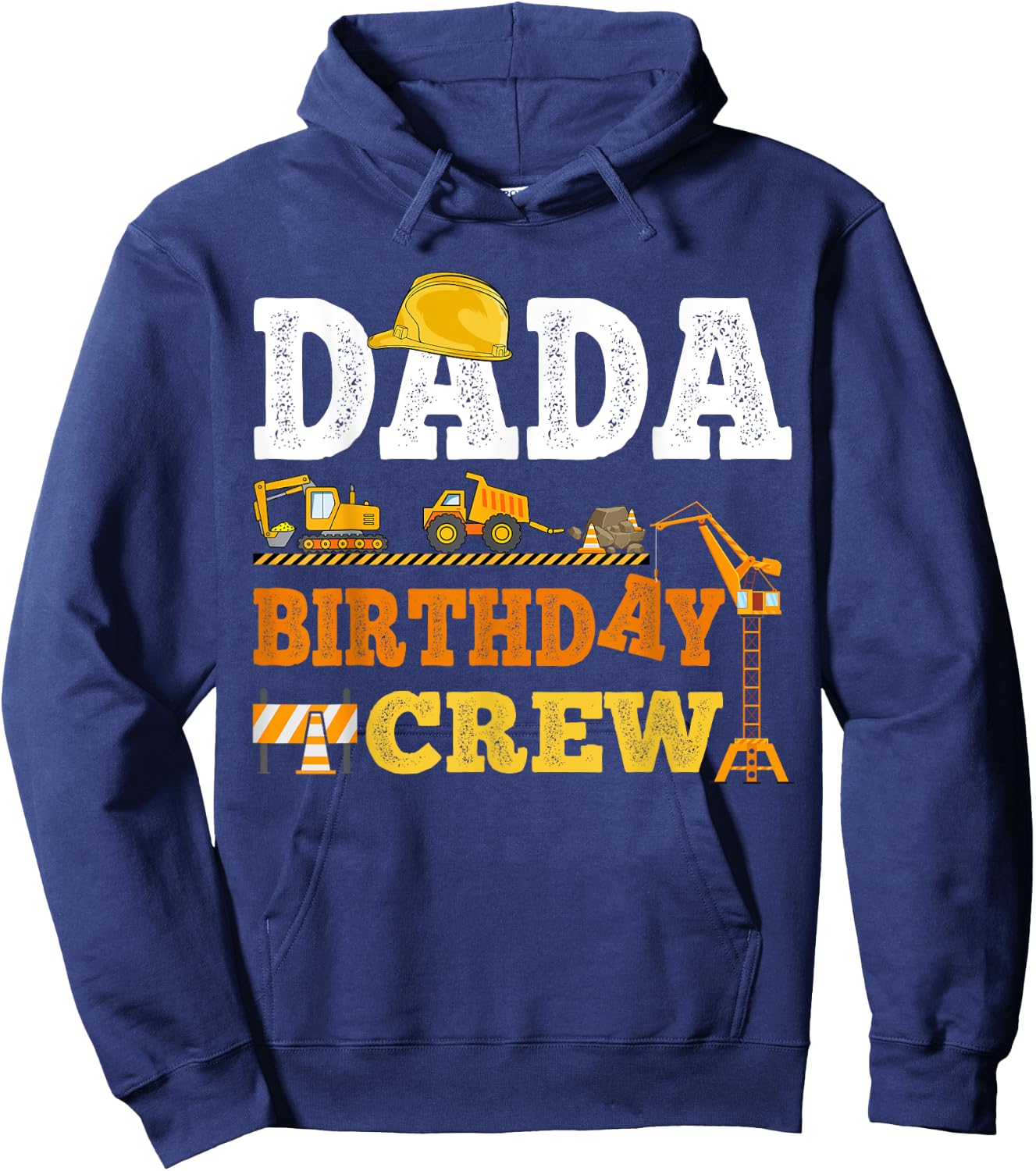 Dada Birthday Crew Construction Excavator Kids Family Set Hoodie - Hoodie | Navy