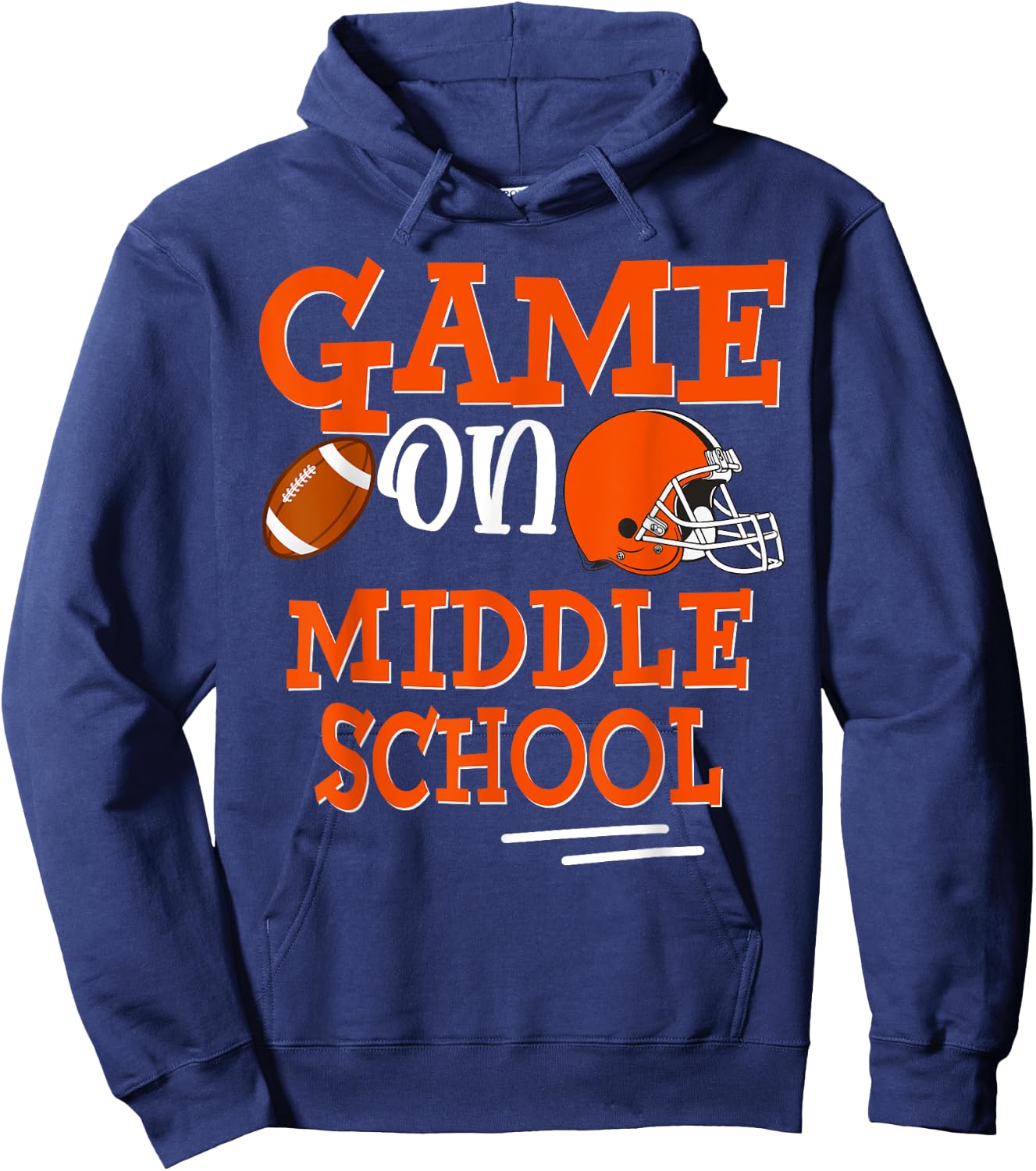 Football Game on Middle School Back to School Kid Boy Studen Hoodie - Hoodie | Navy