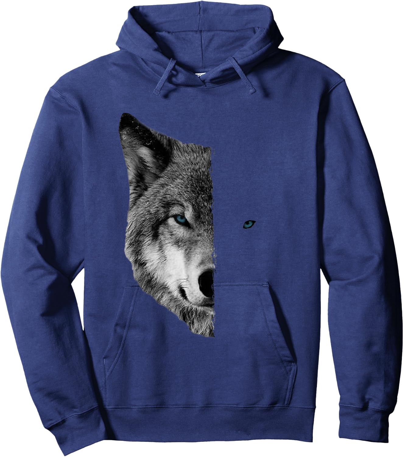 Wolf - Split Face Wolf Shirts Magical Wolves Hoodie - Hoodie | Navy