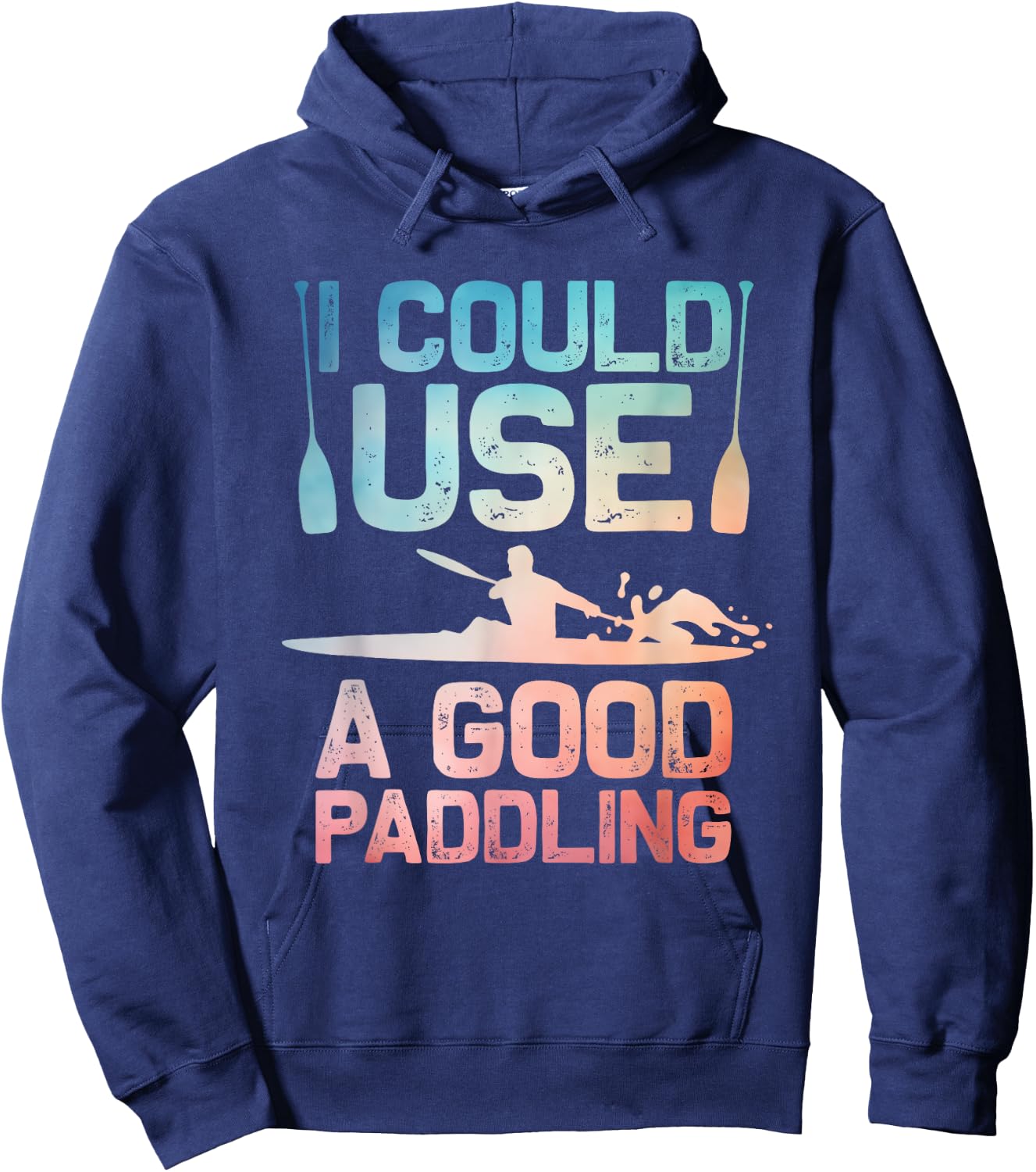 Cute Kayak Art Women Kayaking Kayaker Paddling Kayak Hoodie - Hoodie | Navy