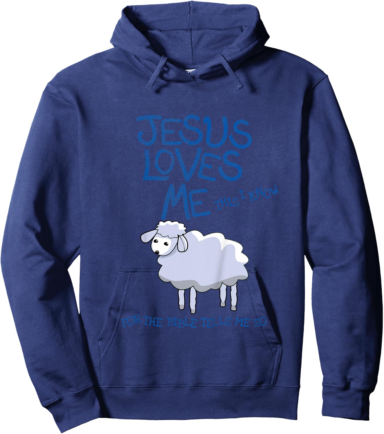 Kids Jesus Loves Me This I Know Lamb, Boys and Girls Hoodie - Hoodie | Navy