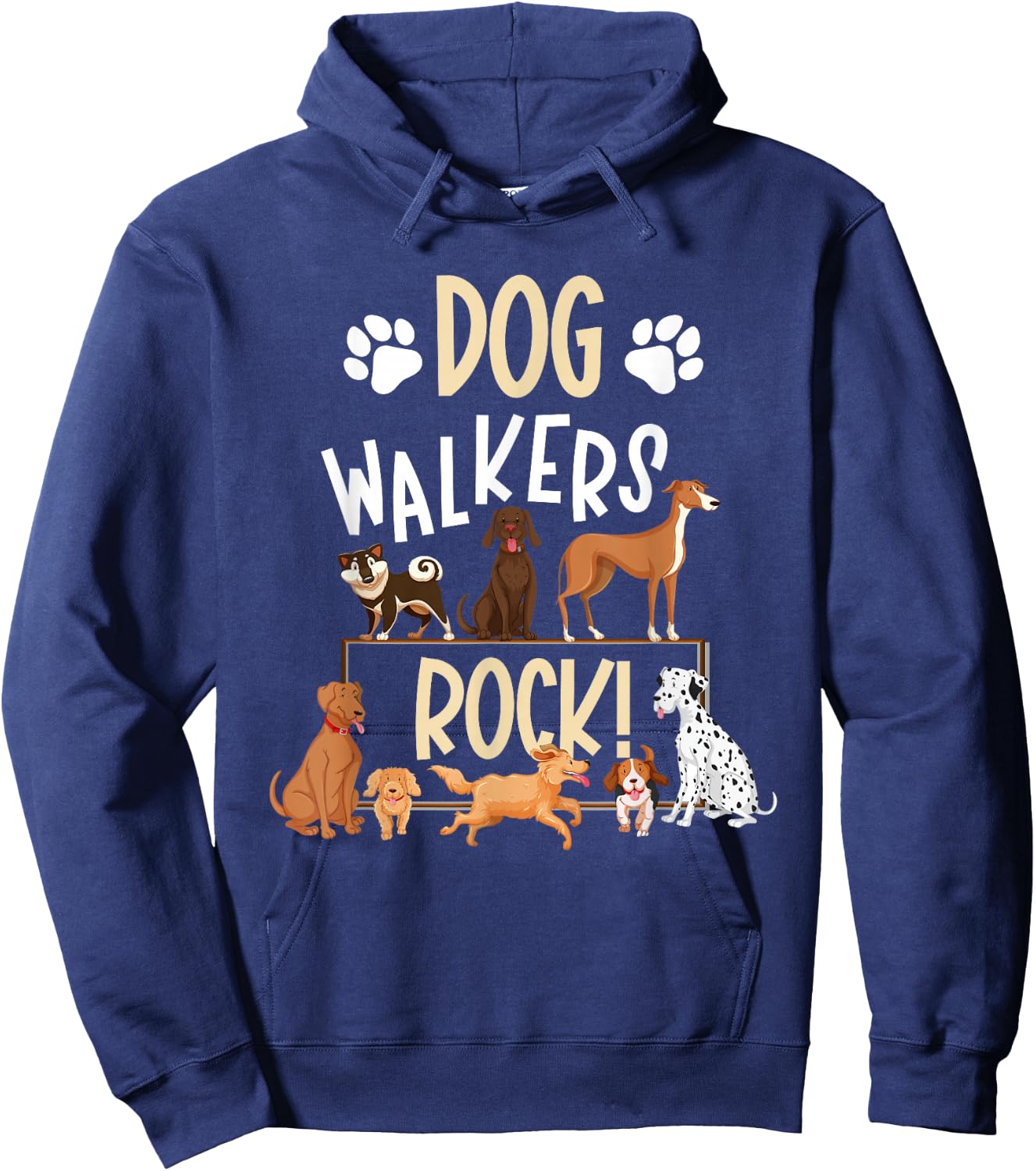 Dog Walkers Rock Dog Walking Best Dog Walker Hoodie - Hoodie | Navy