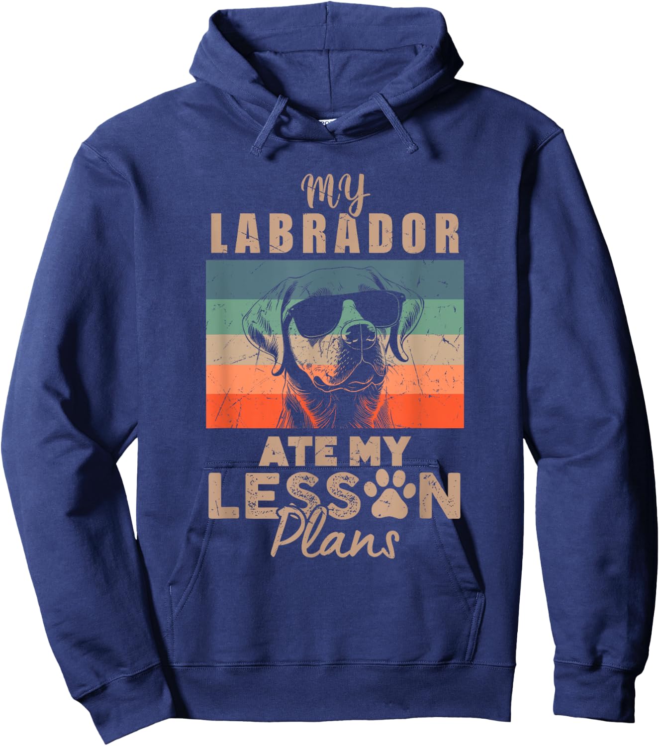 Labrador Ate My Lesson Plans Funny Teacher Gifts Dog Lover Hoodie - Hoodie | Navy