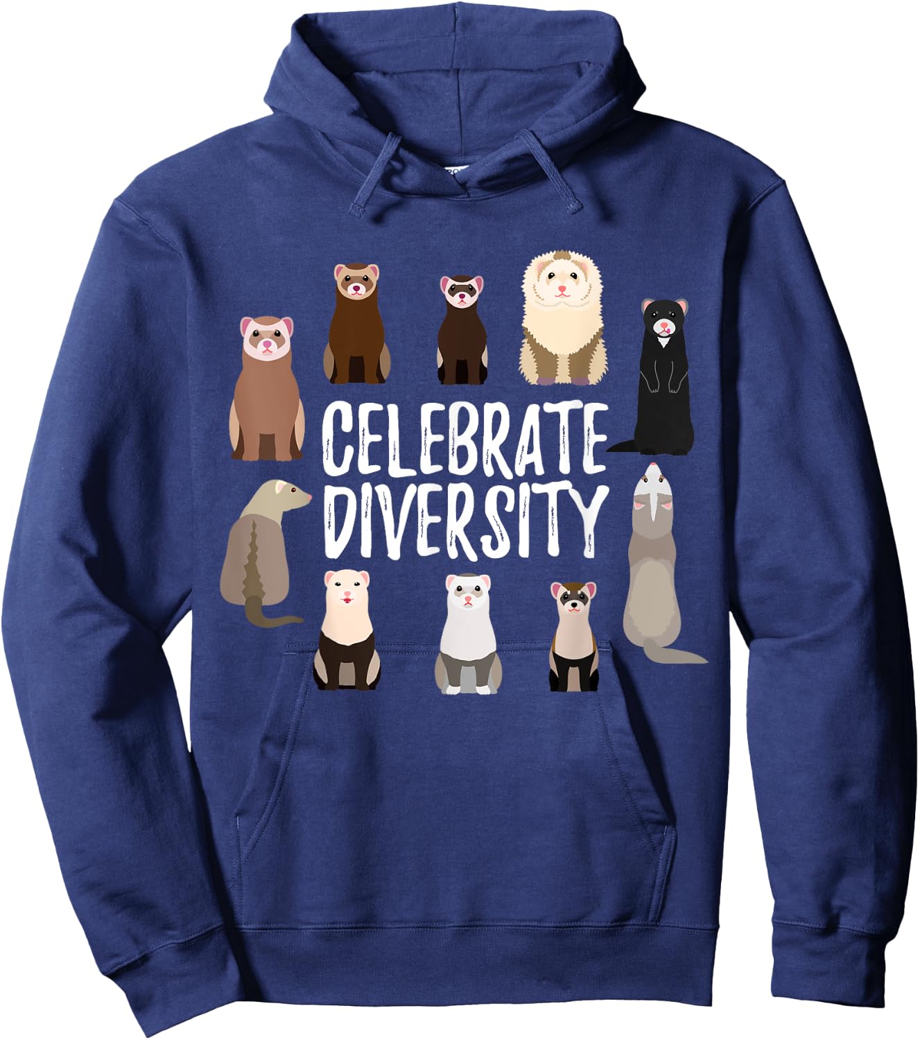 Pet Ferret Lovers Shirts Celebrate Diversity Funny Ferret Hoodie - Hoodie | Navy