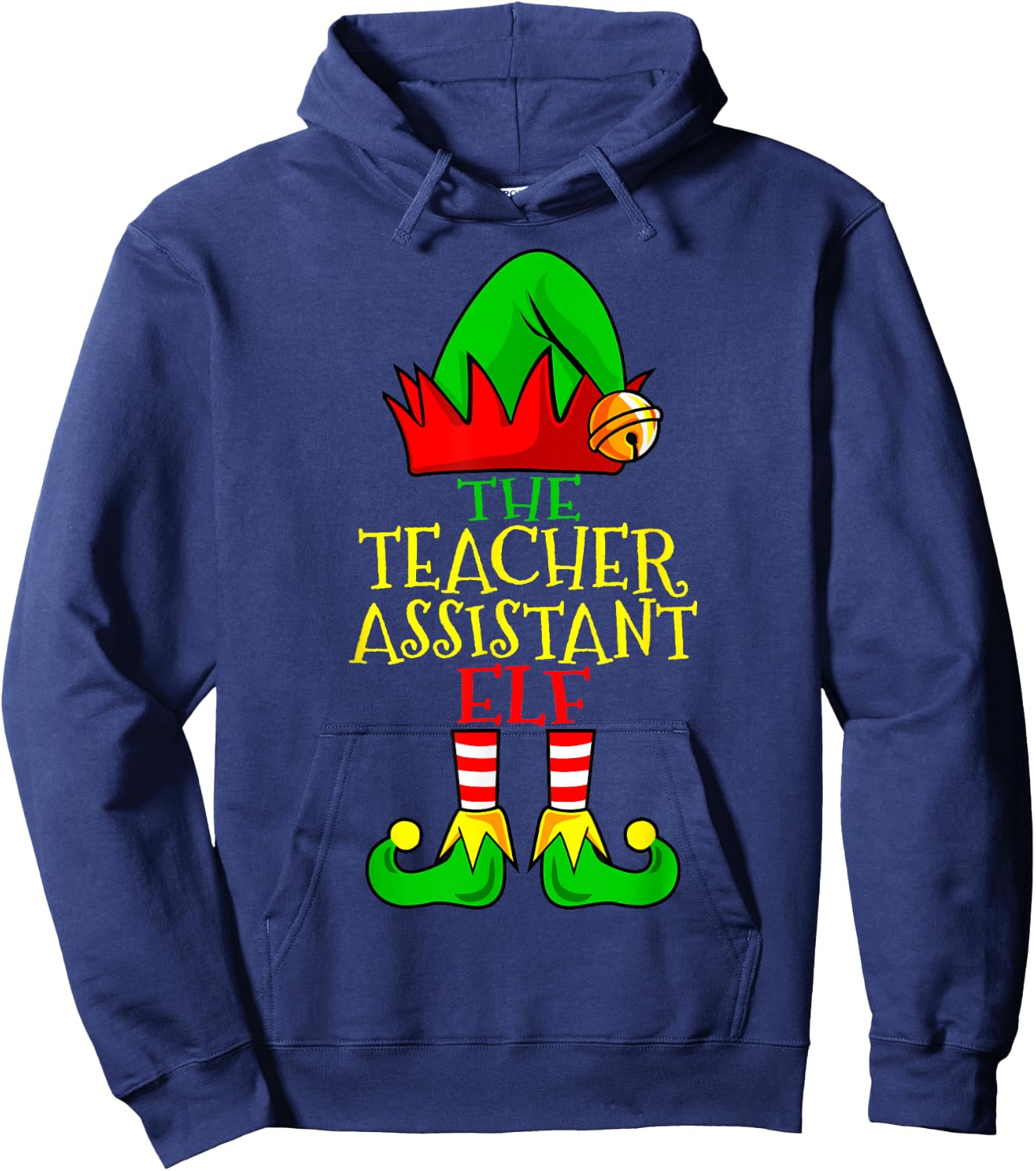 The Teacher Assistant Elf - Teaching Assistant Christmas Hoodie - Hoodie | Navy