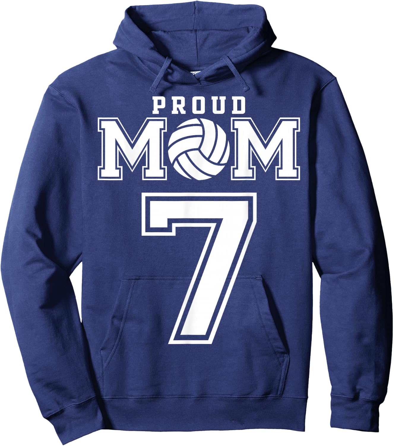Custom Proud Volleyball Mom Number 7 Personalized Women Hoodie - Hoodie | Navy