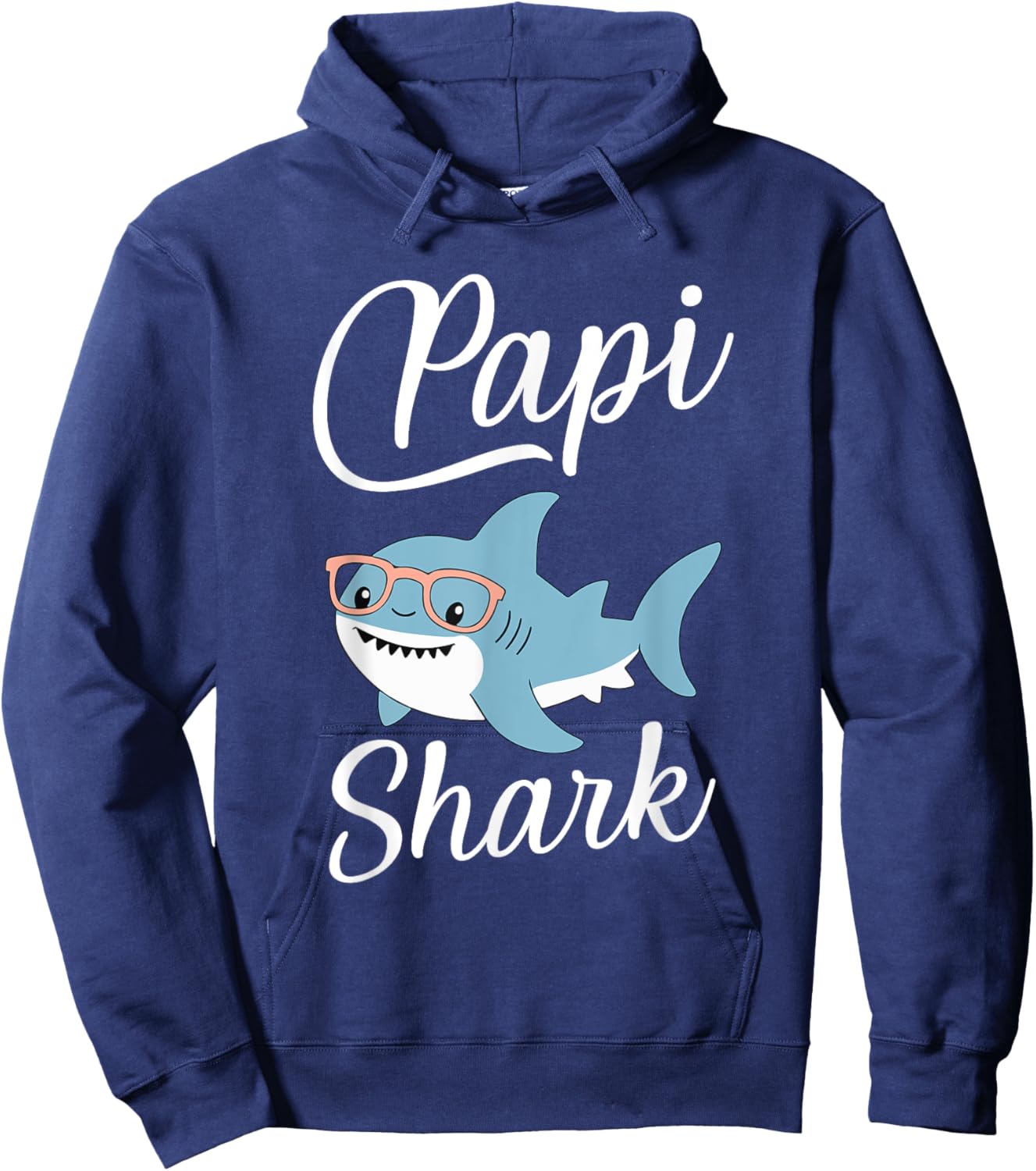 Papi Shark Funny Matching Family Grandpa Hoodie - Hoodie | Navy