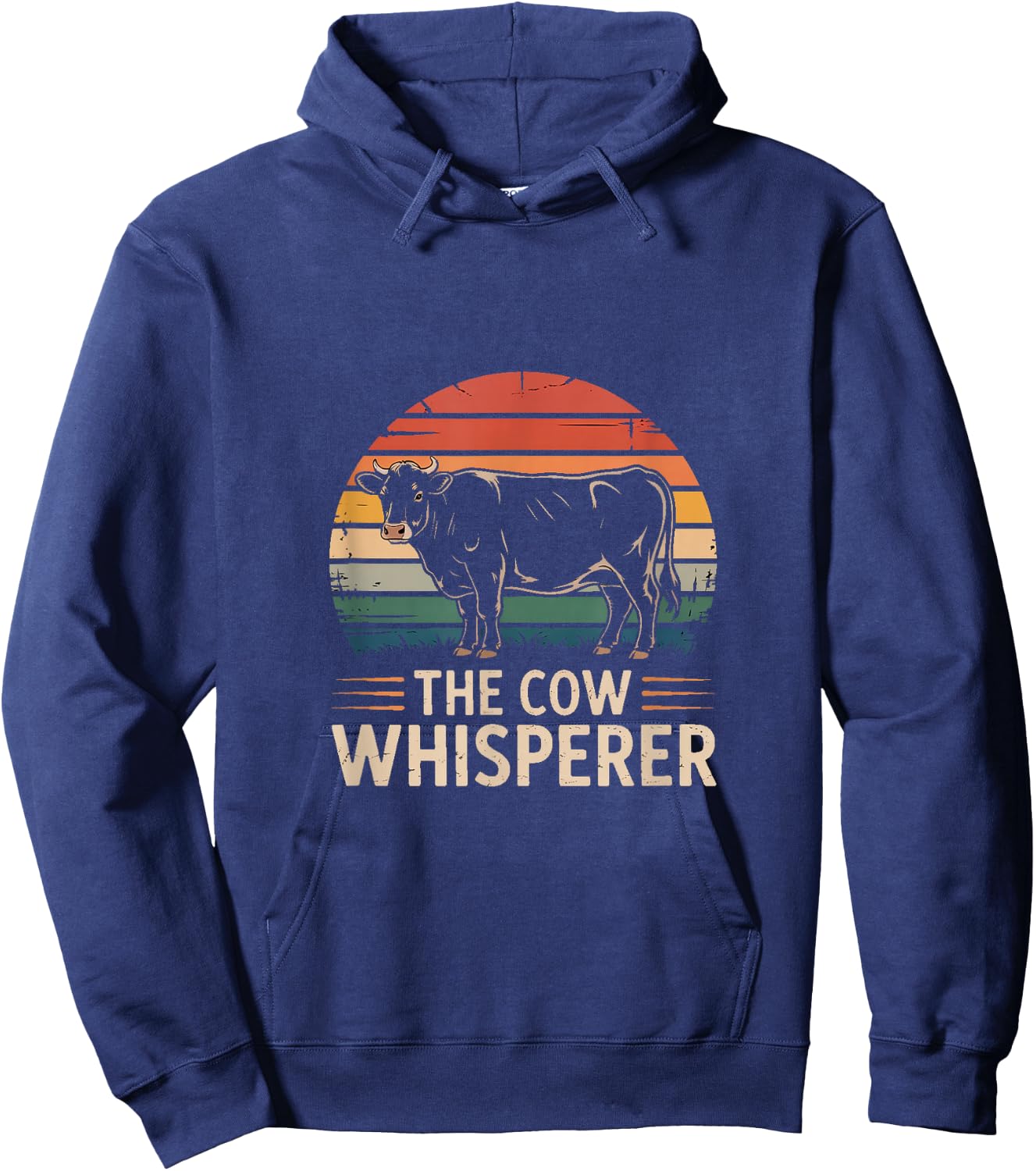 The Cow Whisperer Retro Farmer Cattle Herder Hoodie - Hoodie | Navy