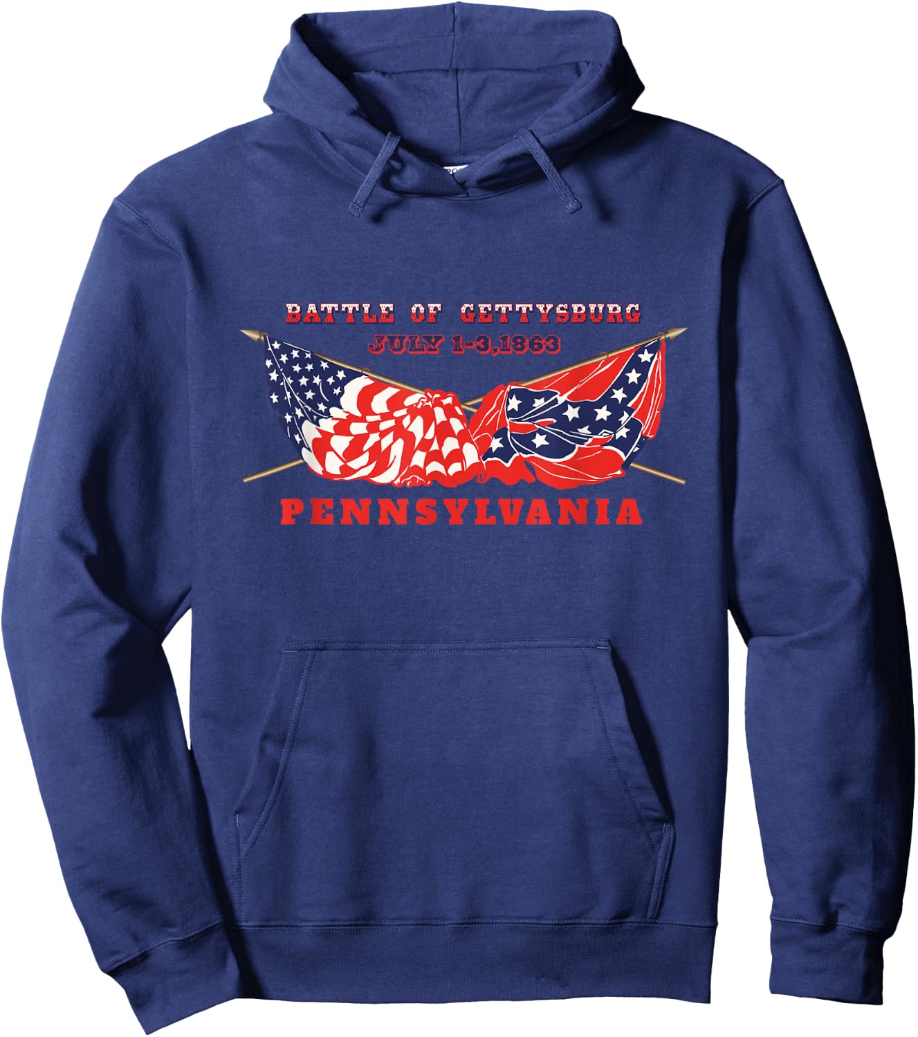 Vintage American Civil War Battle of Gettysburg Pennsylvania Hoodie - Hoodie | Navy