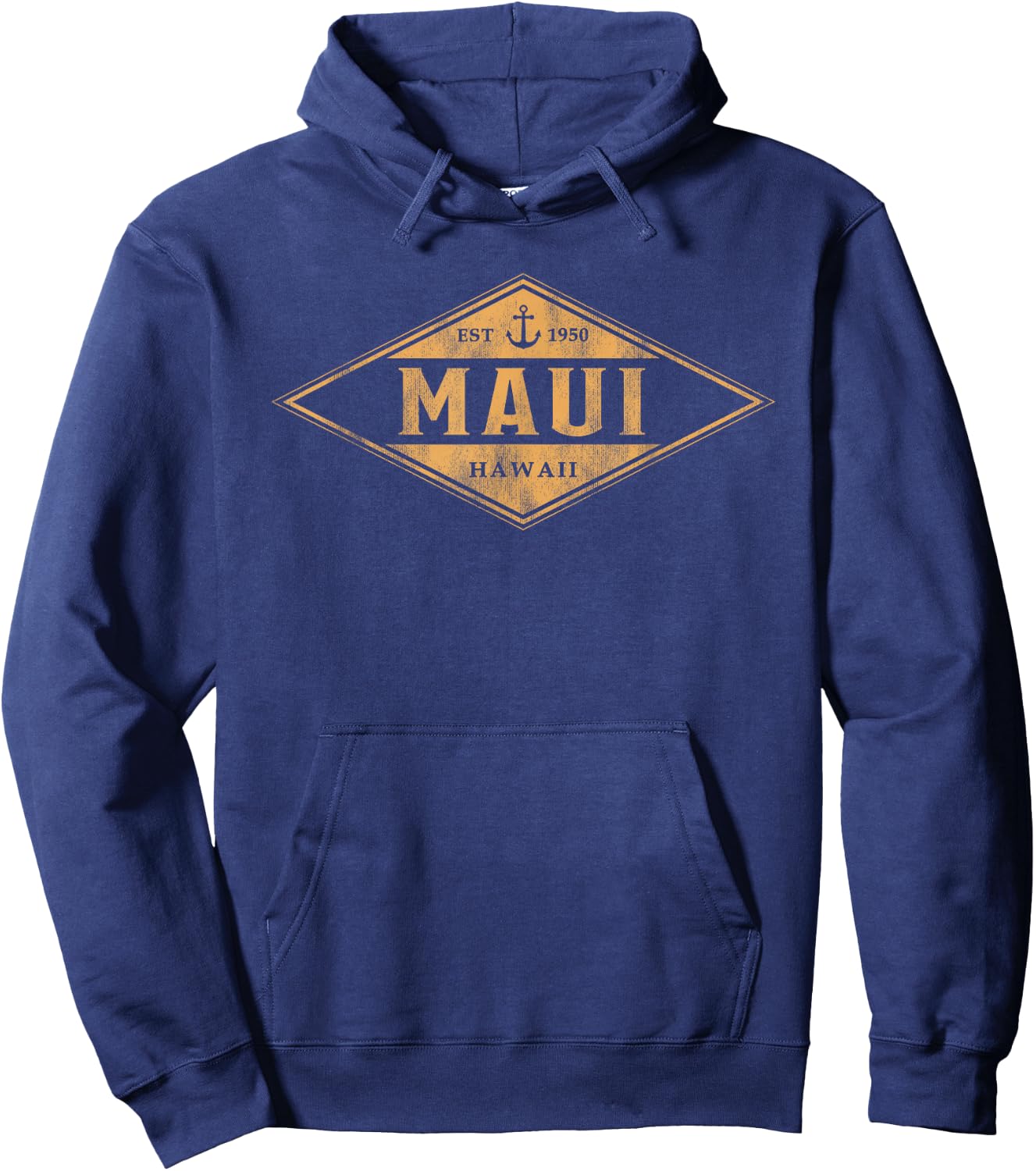 Maui Hawaii Souvenir Vacation Vintage Badge Hoodie - Hoodie | Navy