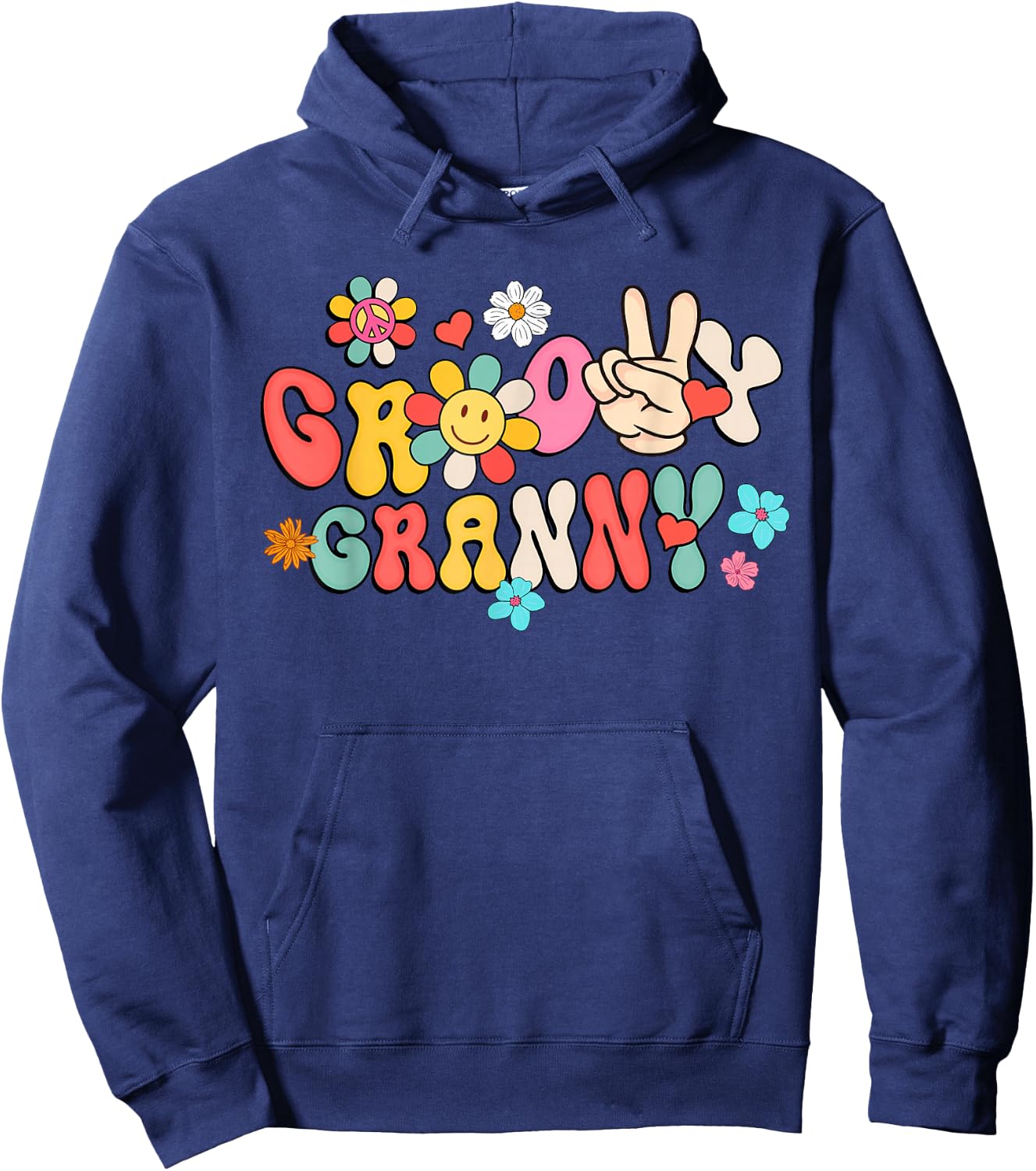 Retro Groovy Granny Family Matching Mother's Day Gifts Hoodie - Hoodie | Navy